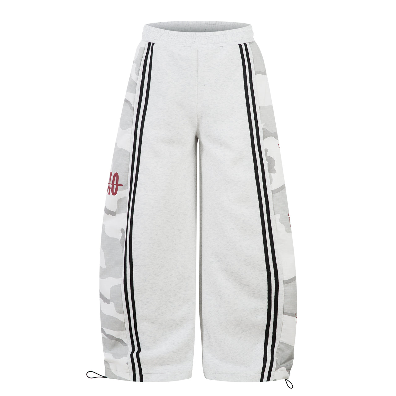 Vintage Patchwork Camo Curved-Cut Sweatpants