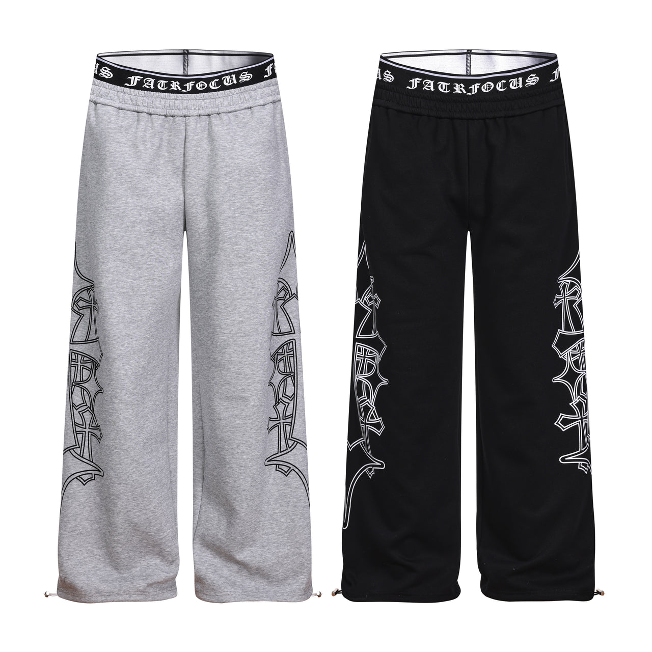Omirad Gothic Outline Wide-Leg Sweatpants