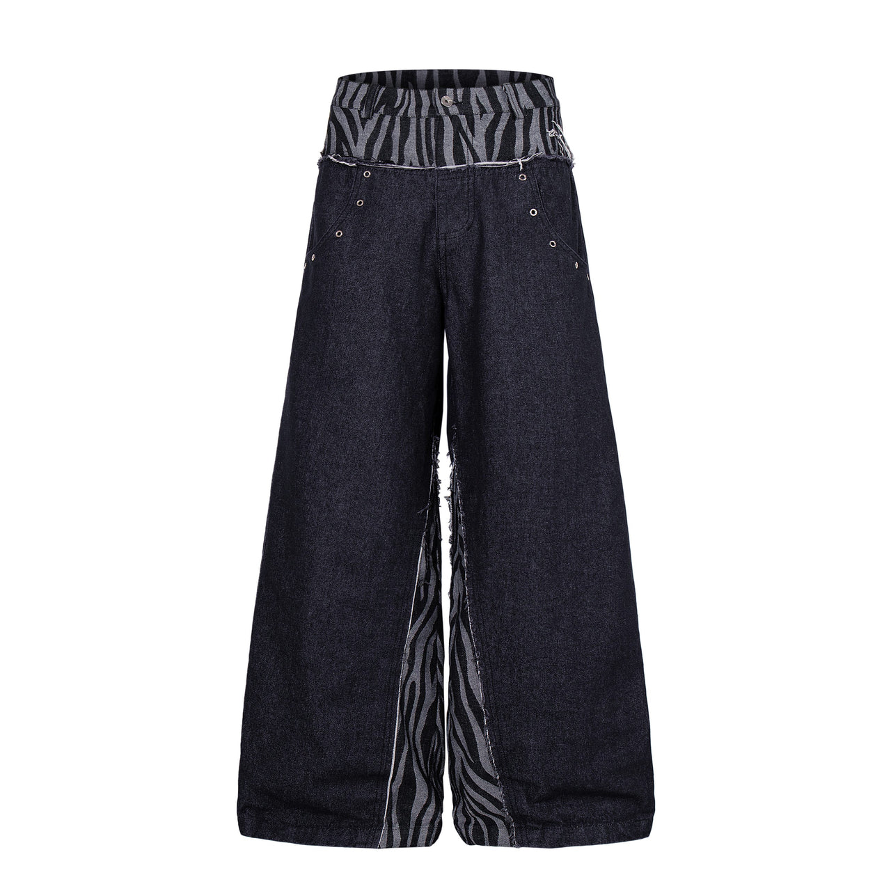Omirad Layered Zebra Wide-Leg Jeans