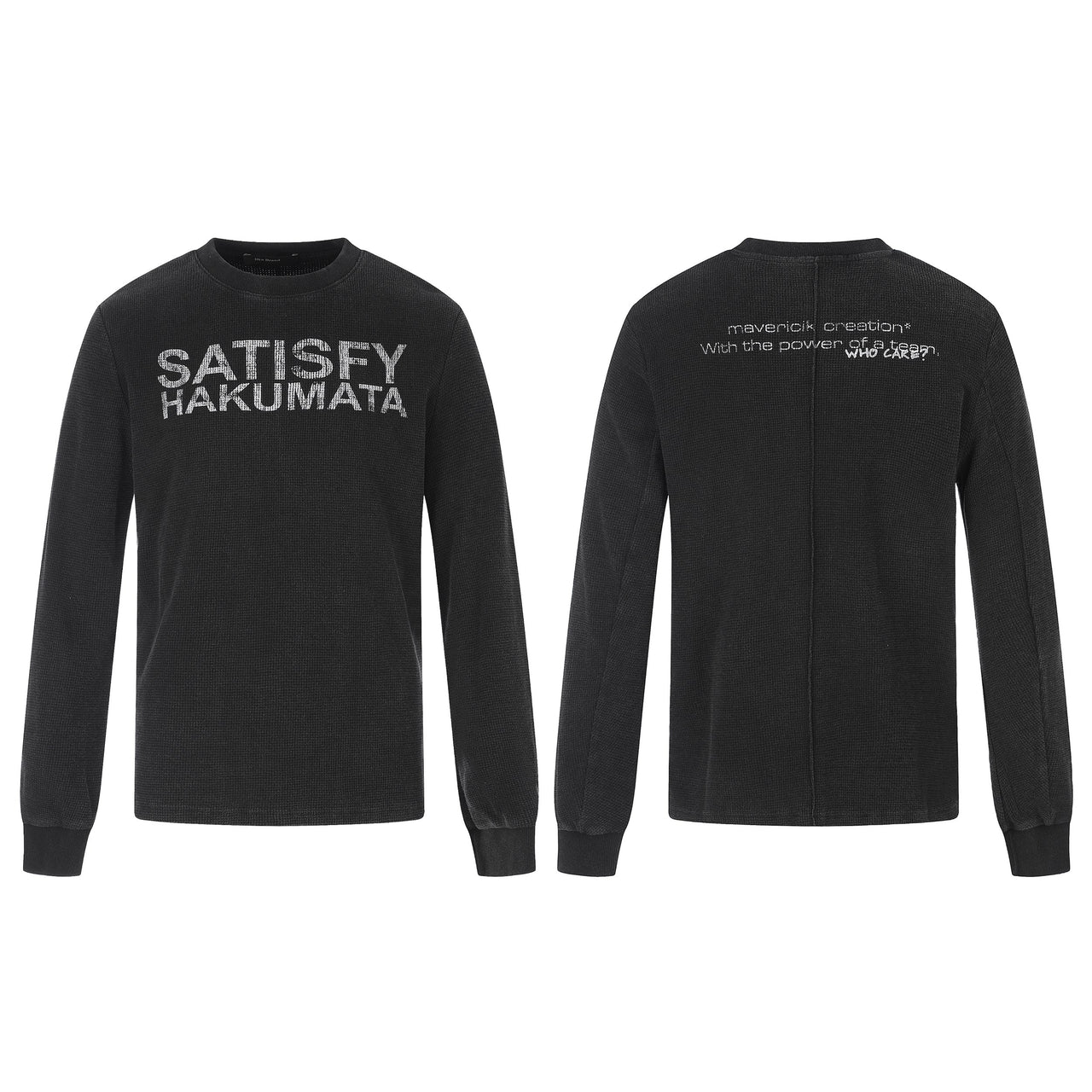 Omirad Waffle Knit Graphic Long Sleeve Tee