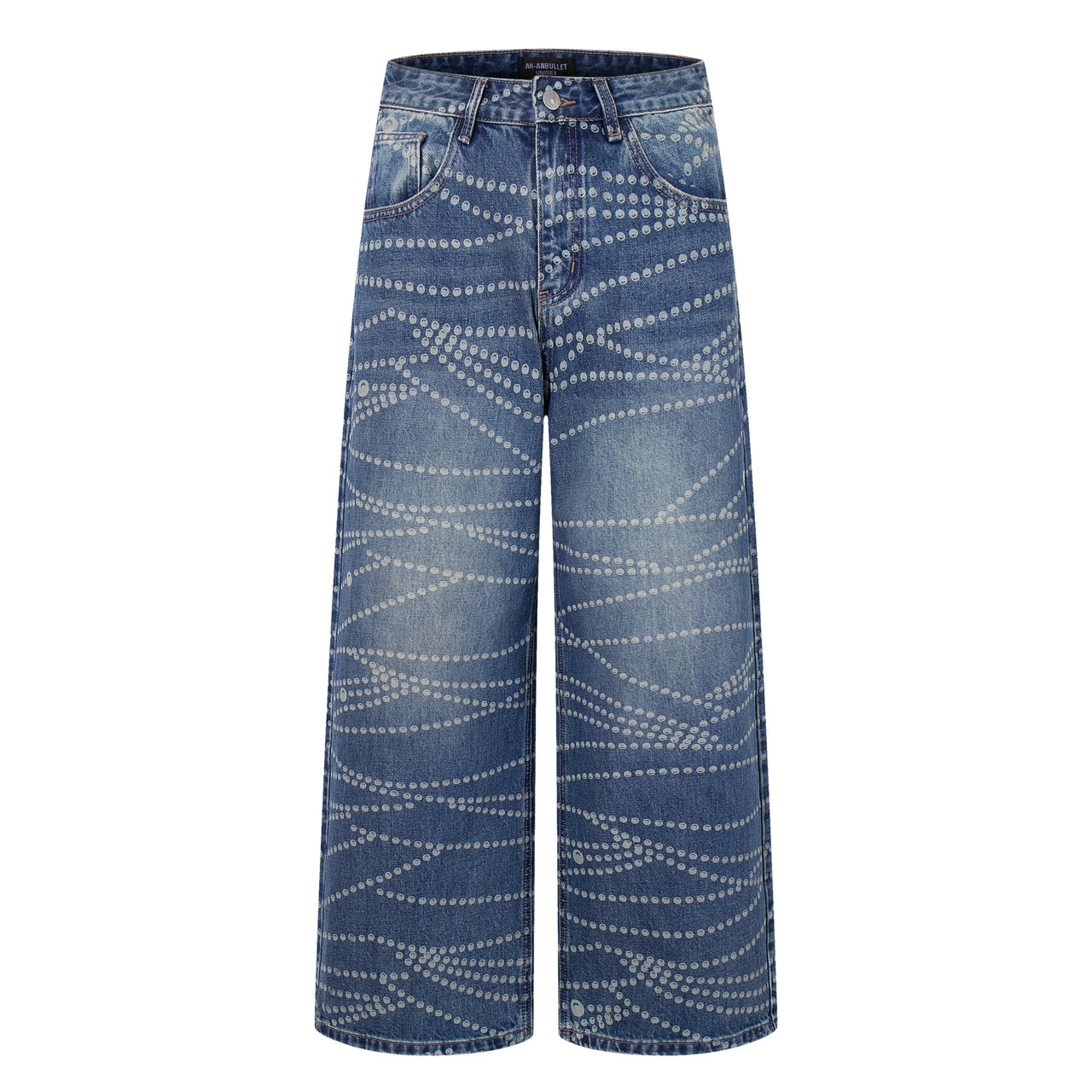 American High Street Bubble Print Straight-Leg Jeans
