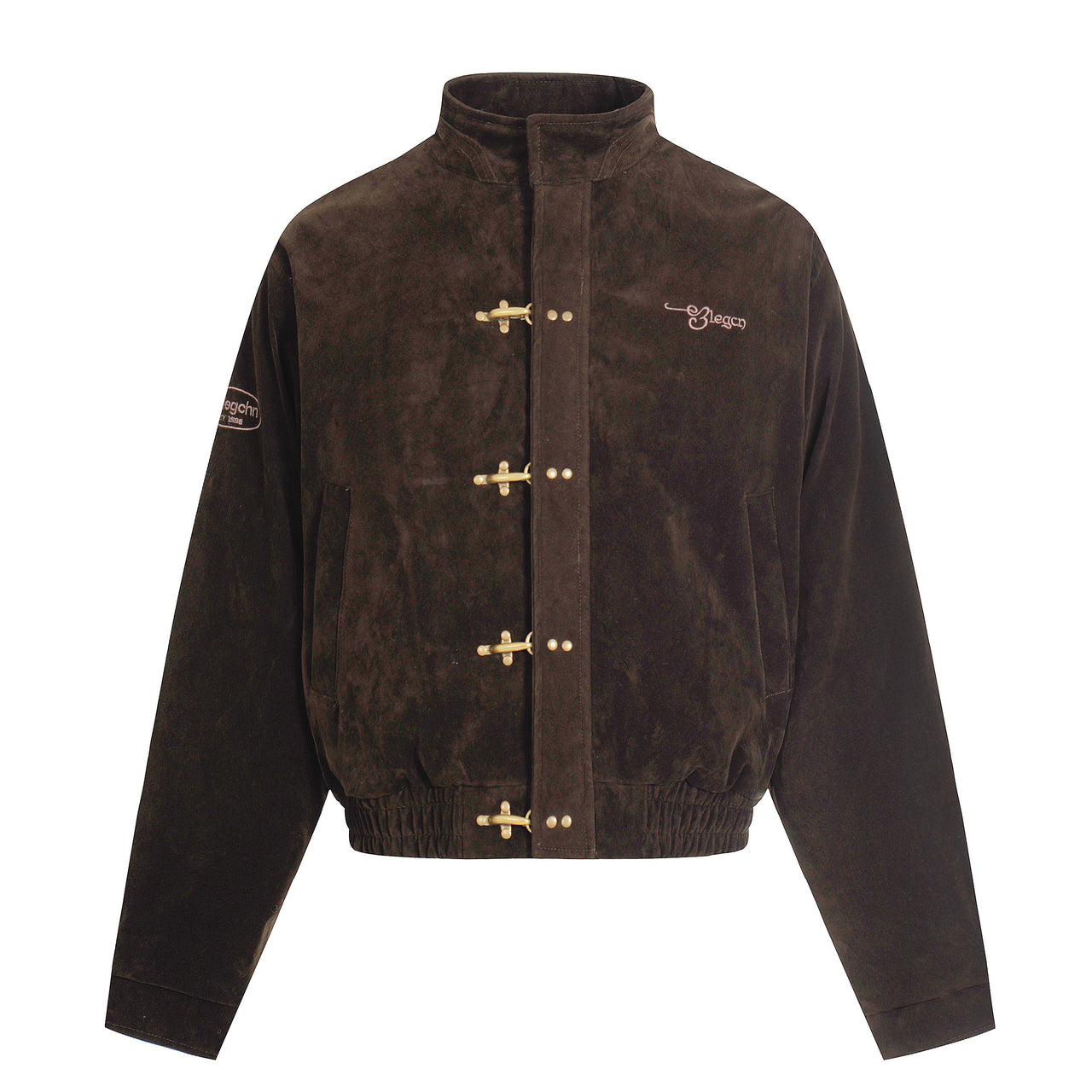 Omirad Embroidered Suede Metal Clasp Jacket