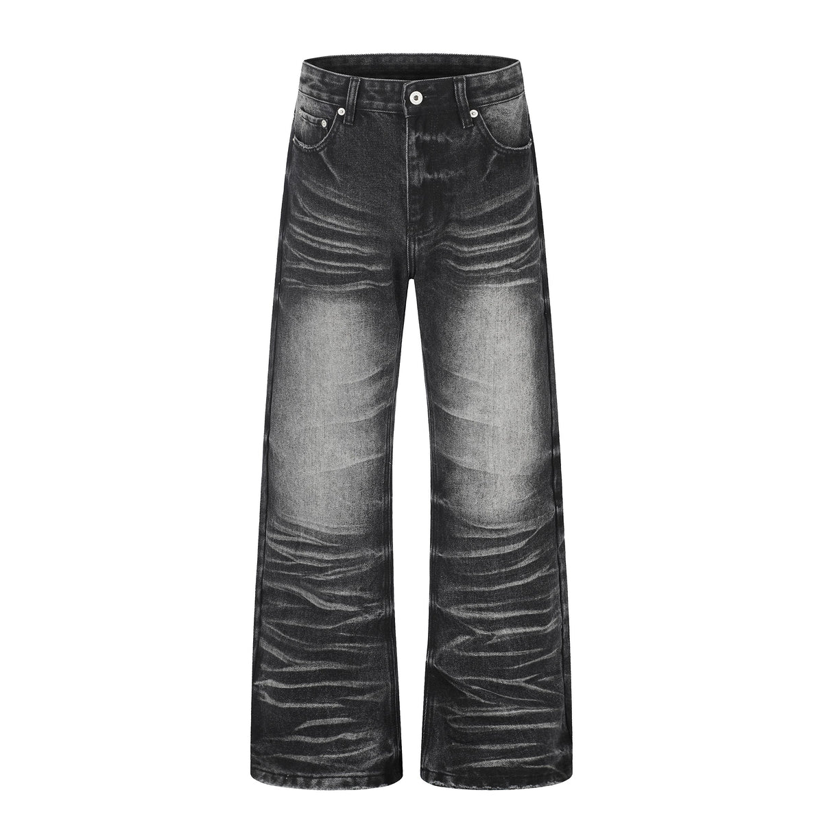 Omirad Washed Whisker Wide-Leg Jeans