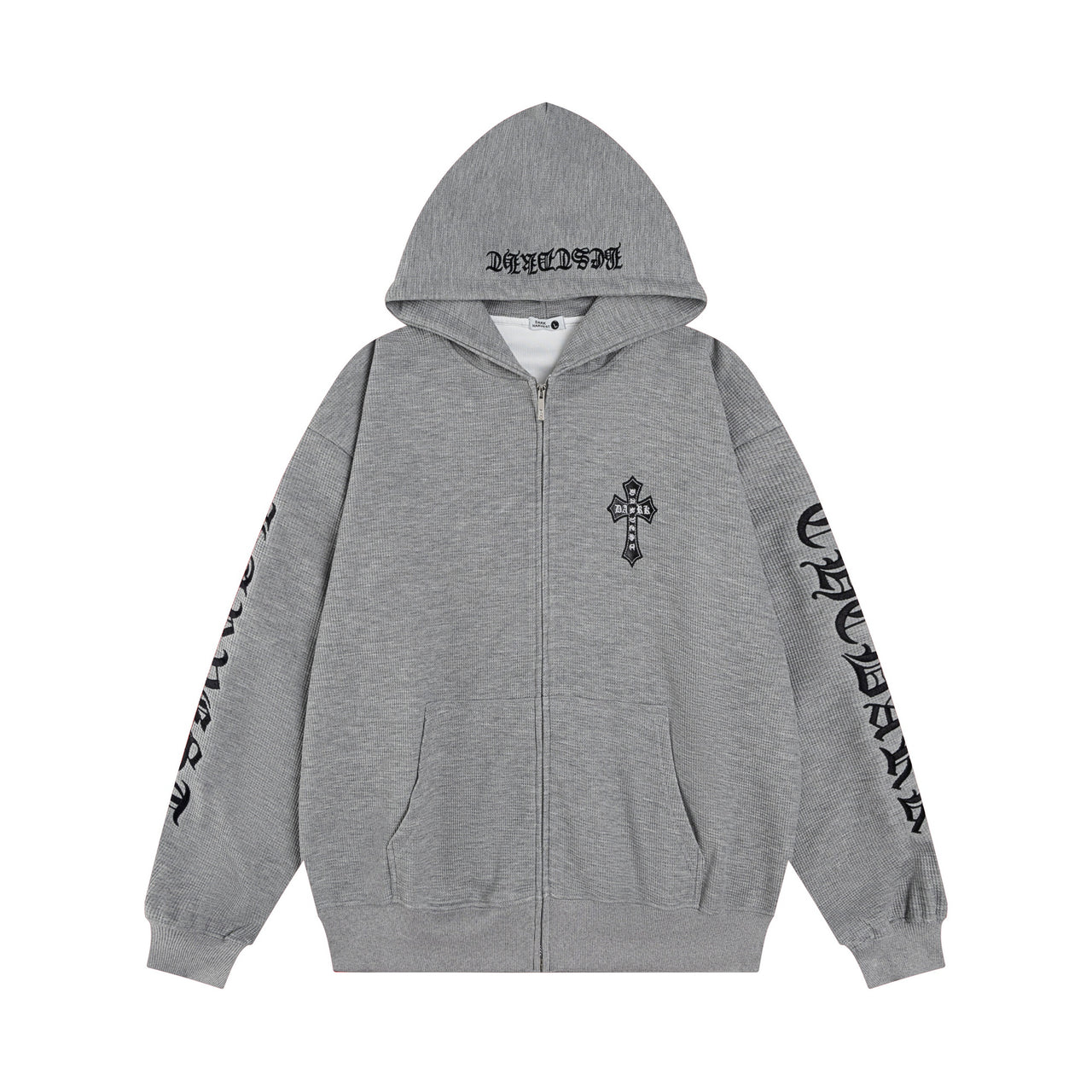 American High-Street Letter Print Cardigan with Hoodie