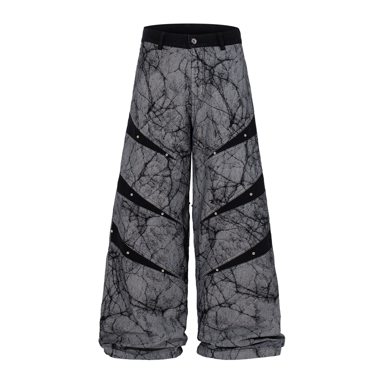 Omirad Graphic Panel Wide Leg Denim Pants