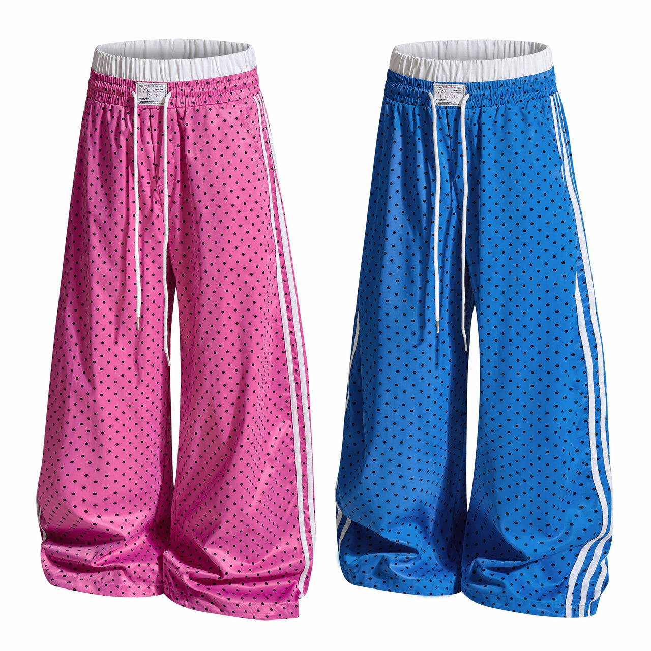 Omirad Polka Stripe Wide-Leg Pants