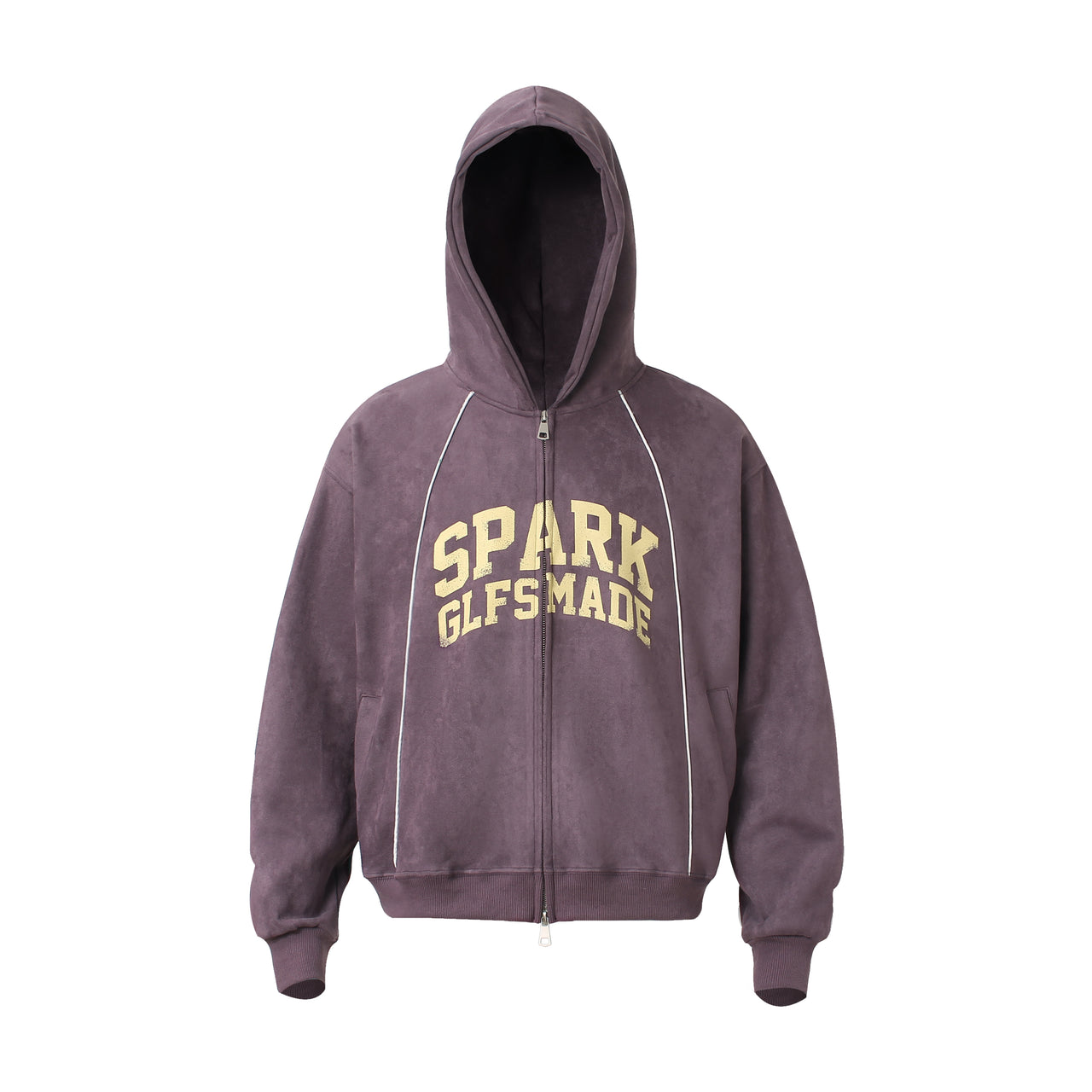 American Panelled Edge Striped Zip-Up Hoodie