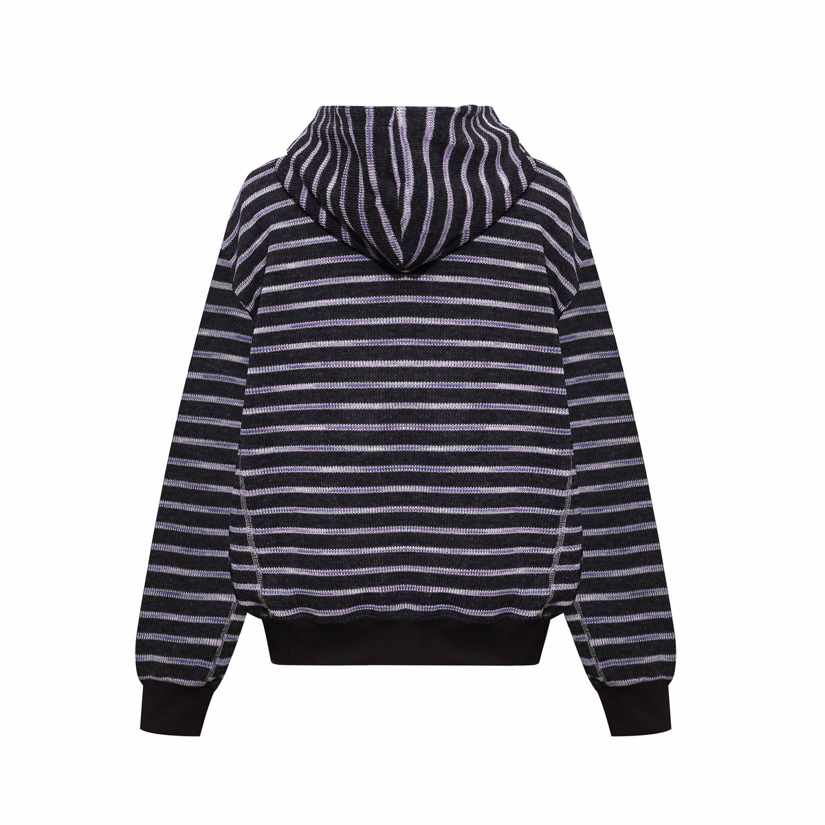 Omirad Striped Crest Embroidered Zip-Up Hoodie