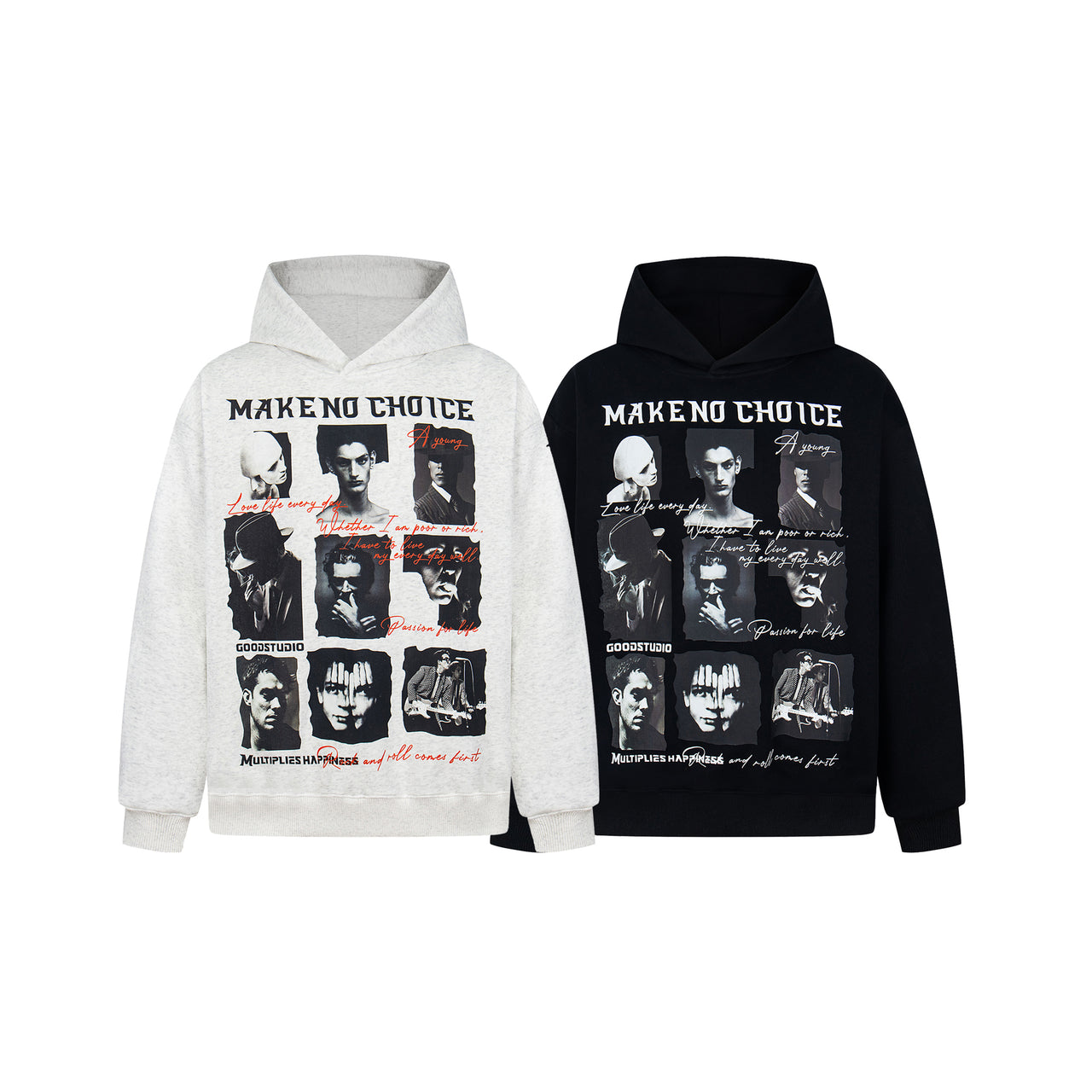 American Vintage Distressed Rock Portrait Hoodie