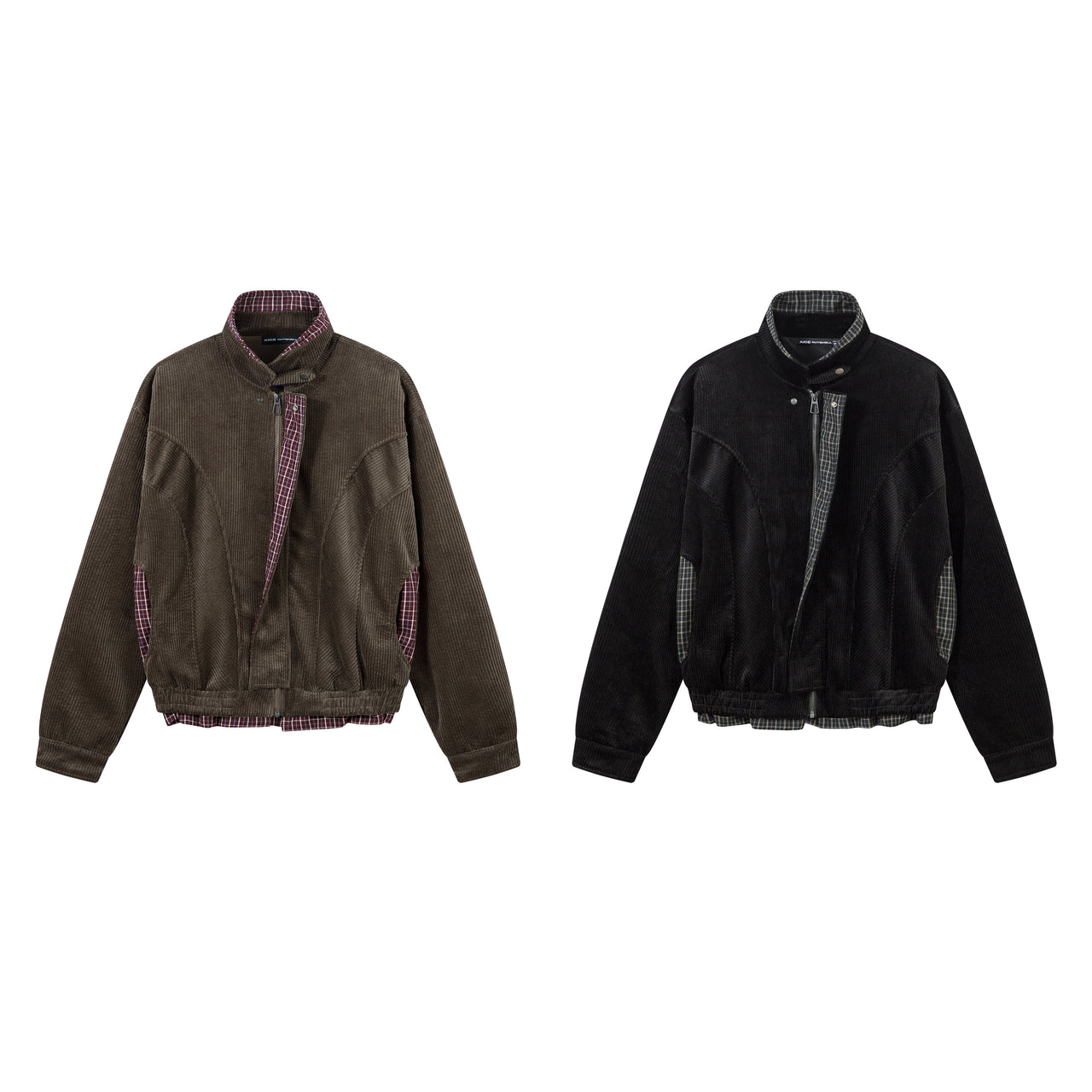 Vintage Streetwear Corduroy Layered Plaid Jacket