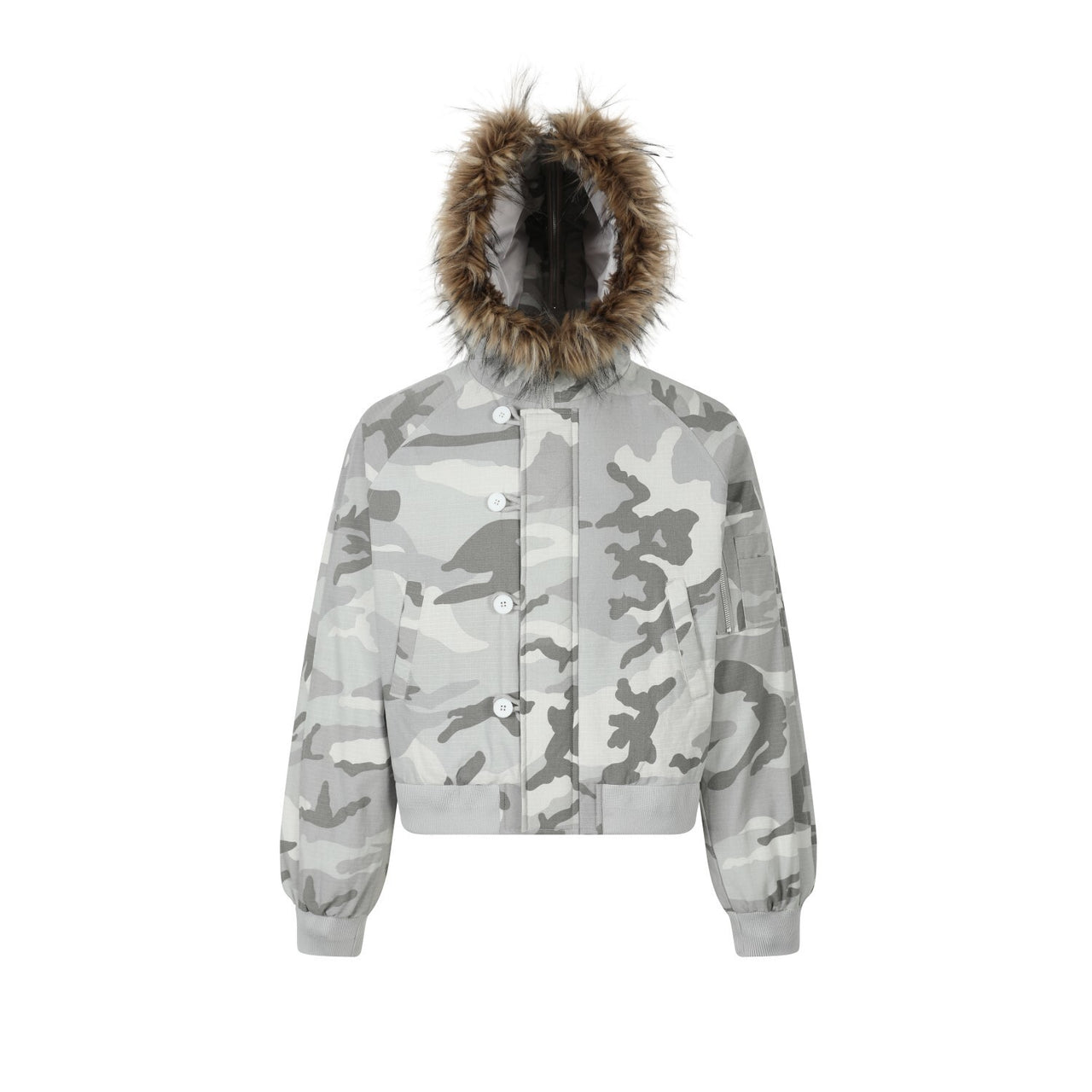 Omirad Camo Fur-Hood Puffer Jacket