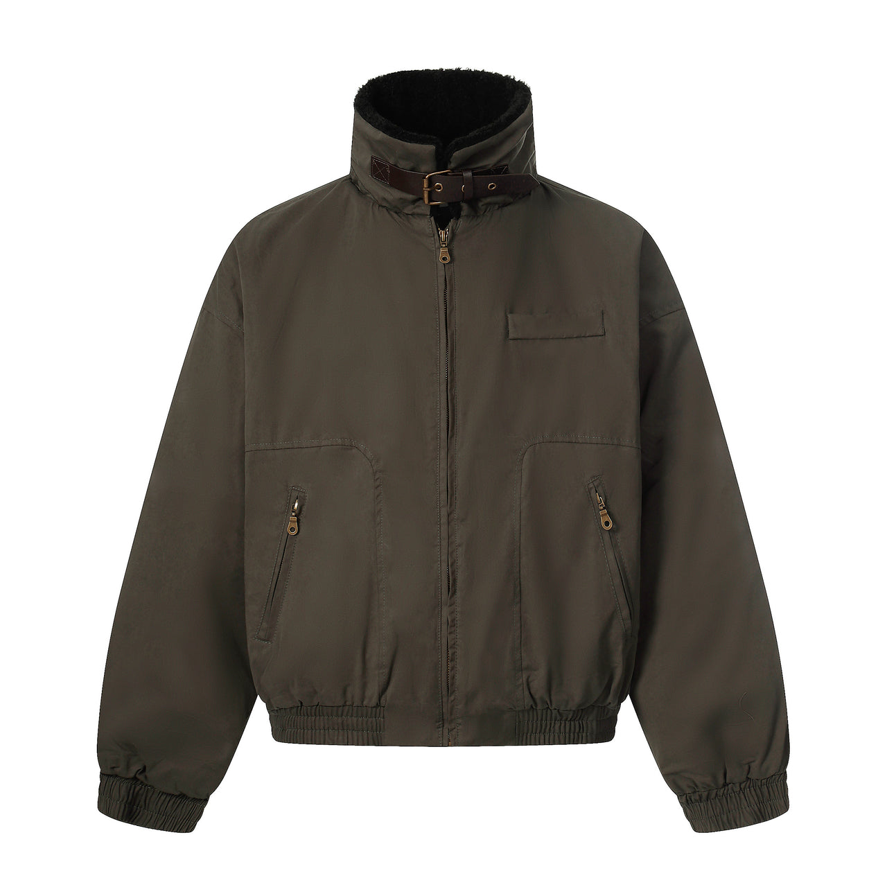 Vintage Shearling-Collar Padded Jacket
