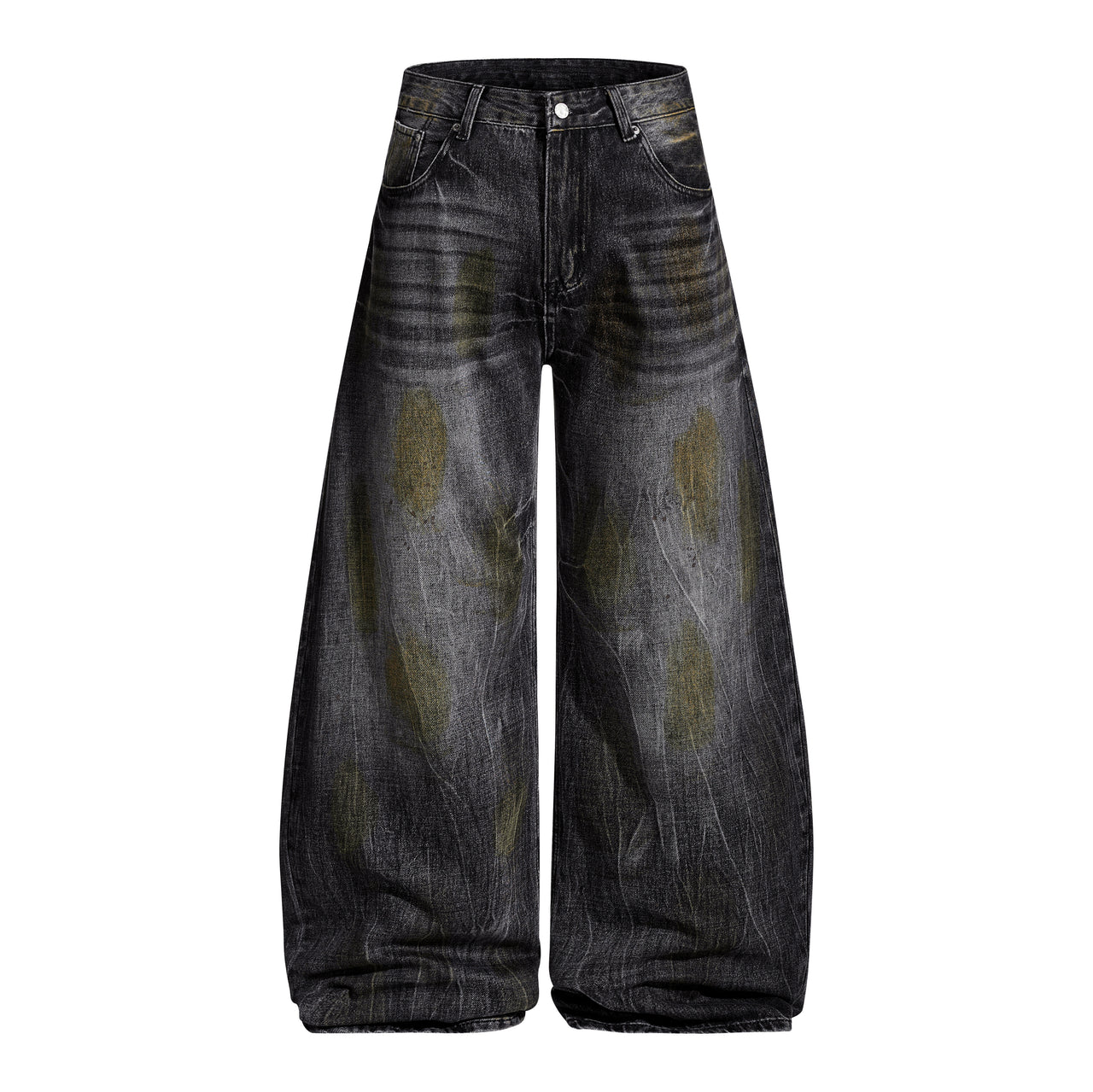 Vintage American Distressed Lightning Wide-Leg Jeans