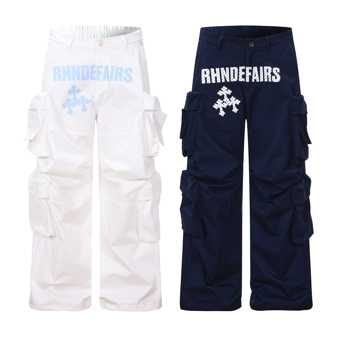 Omirad Graphic Cargo Wide-Leg Pants