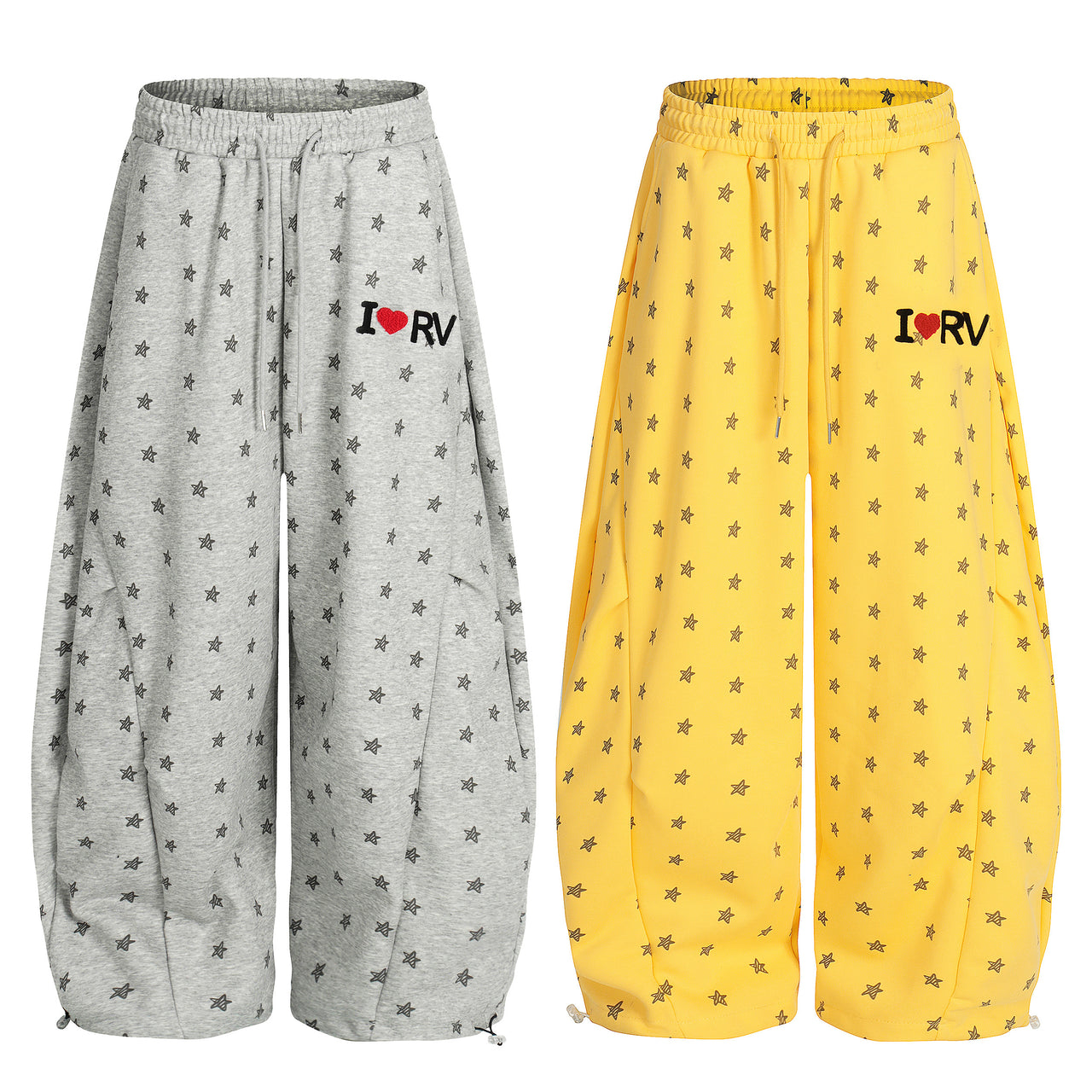 Streetwear Star-Patterned Relaxed Pants
