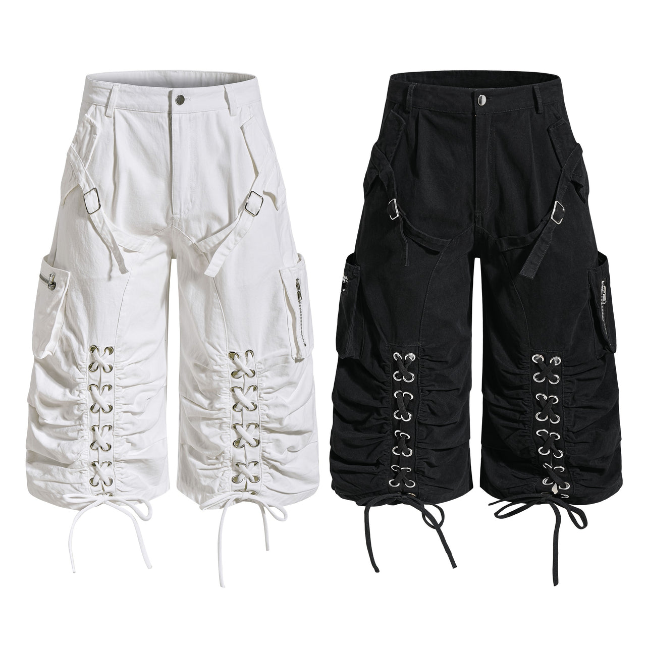 Omirad Lace-Up Utility Cargo Shorts