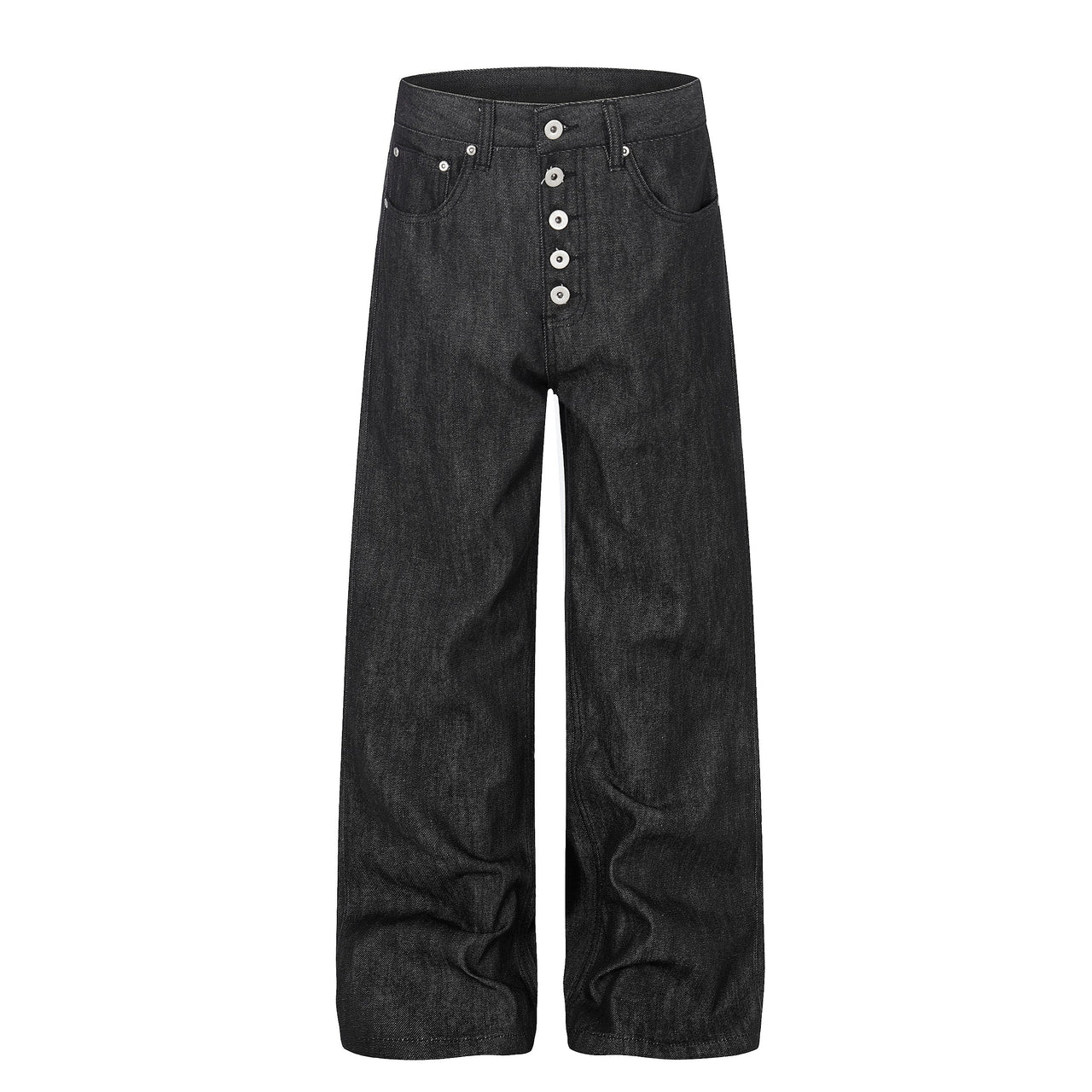 Omirad “Black Raw Button Denim Jeans”