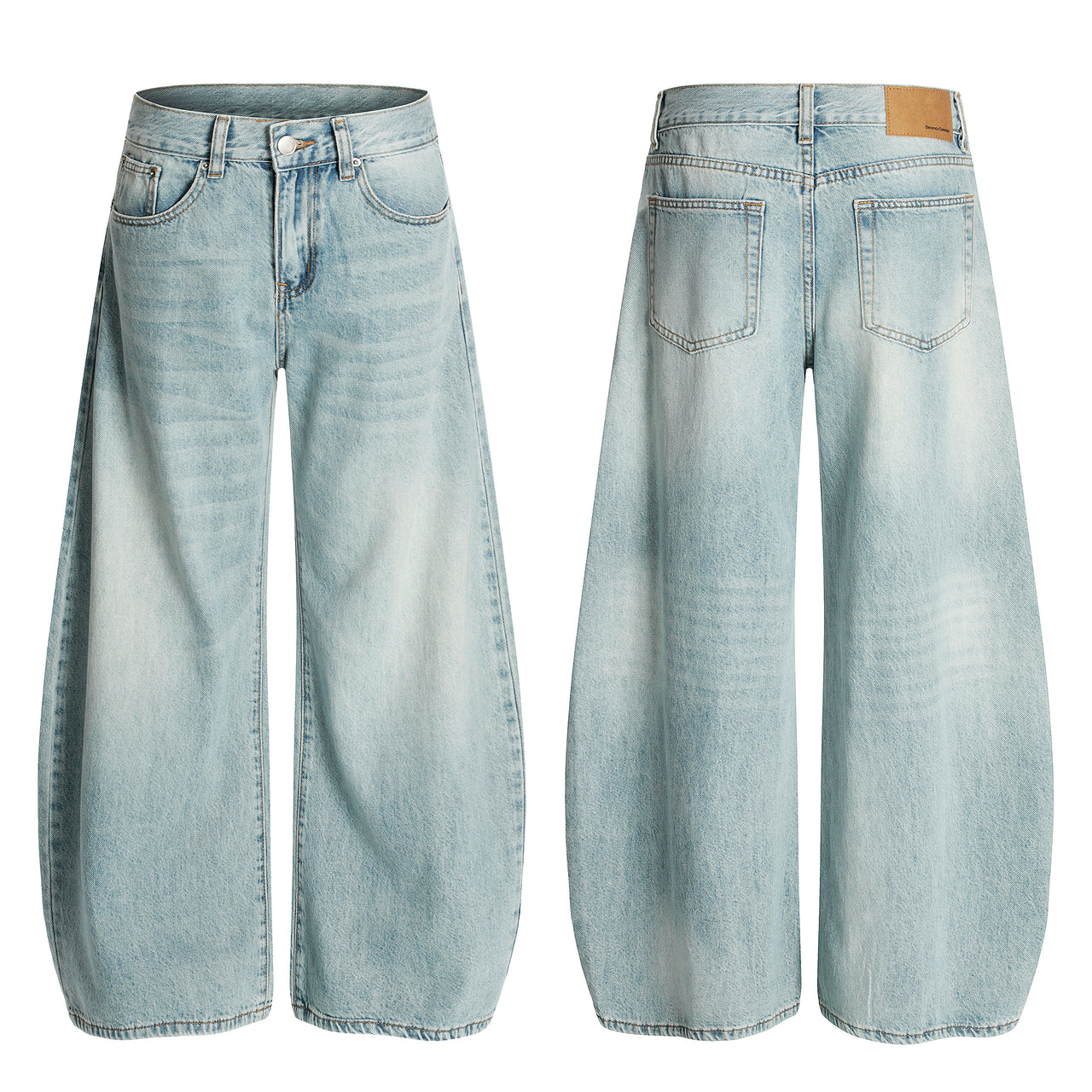 American High Street Wash Distressed Curved Blade Jeans