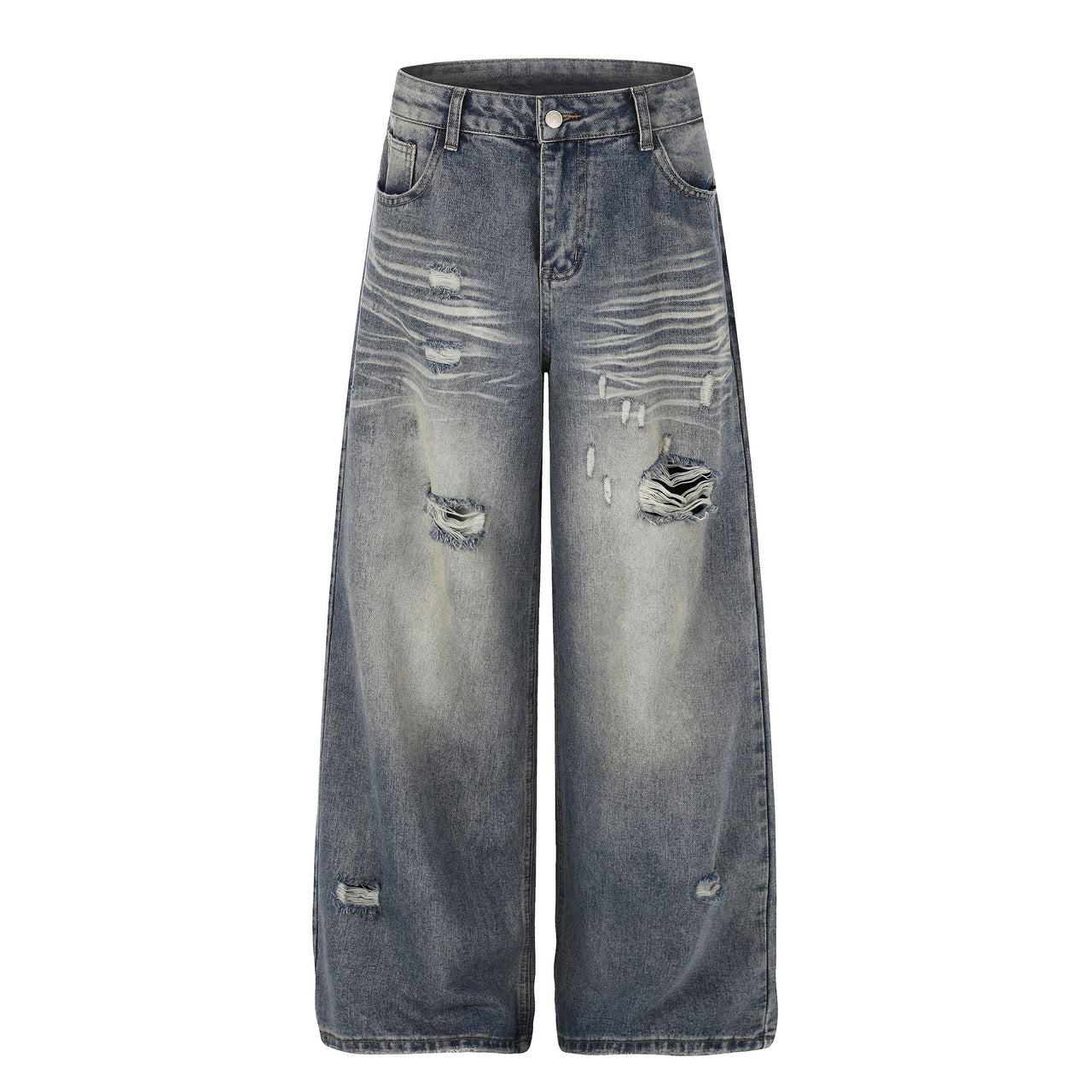 Omirad Distressed Wide-Leg Jeans