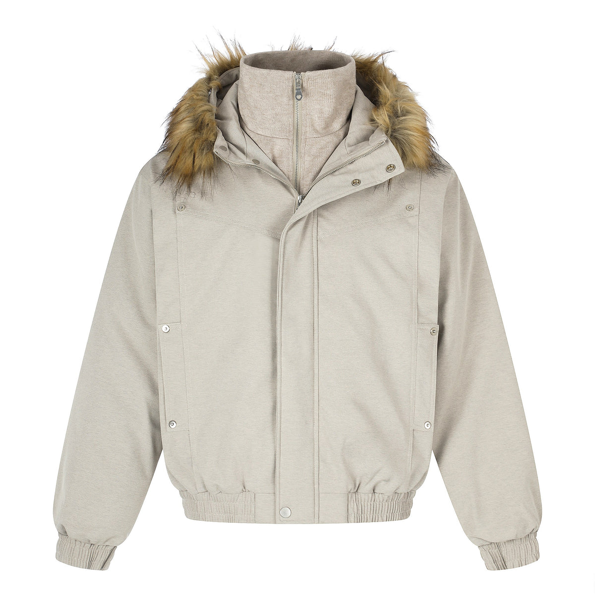 Omirad Faux Fur Hooded Bomber Jacket