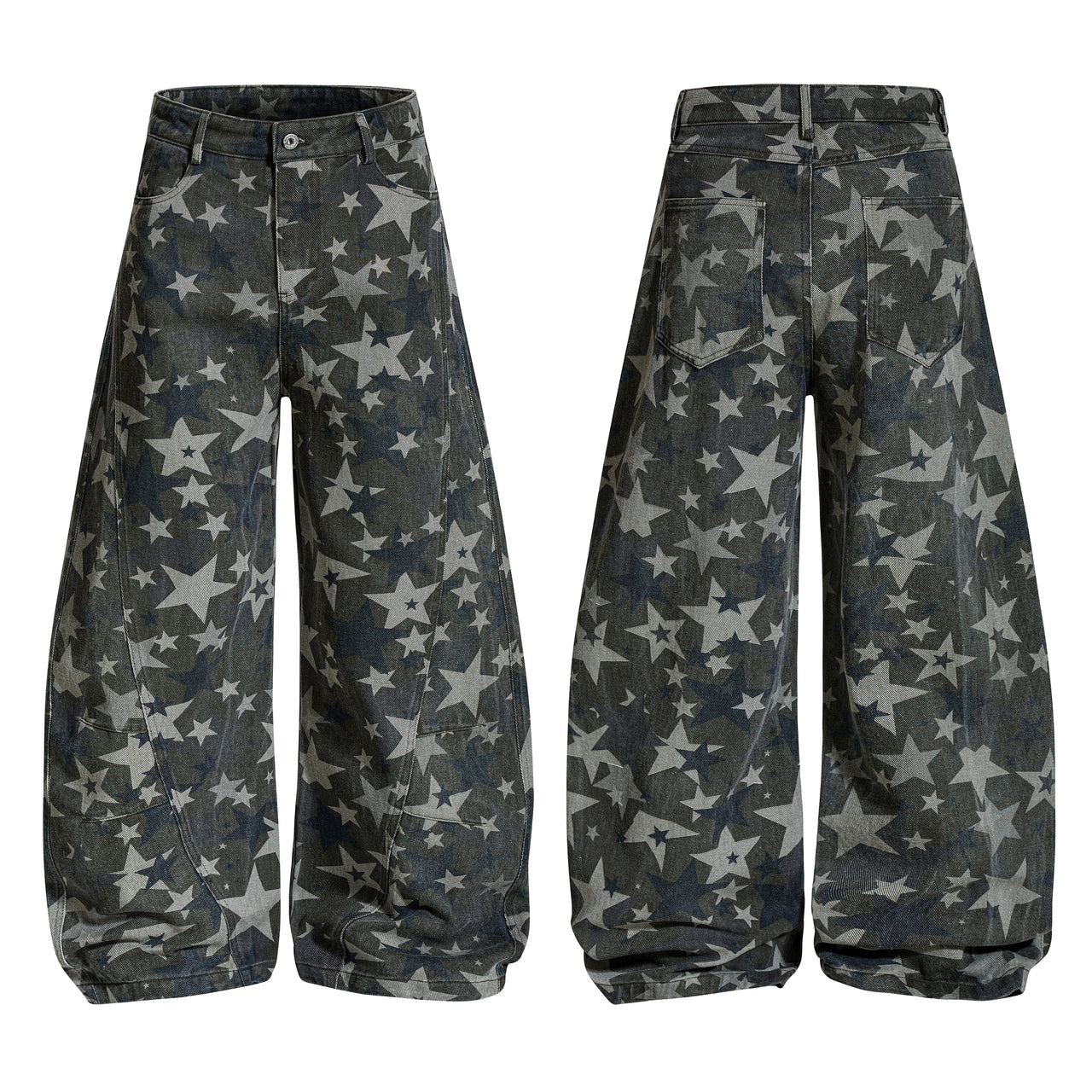 American Vintage Star Camouflage Curved Blade Jeans