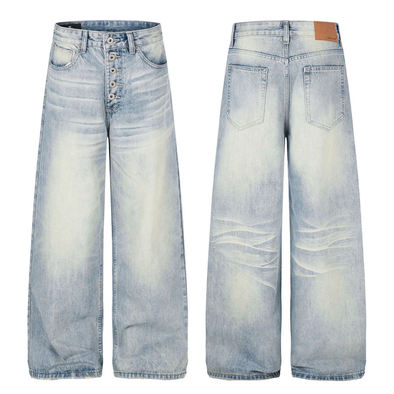 Omirad Vintage Washed Wide-Leg Jeans