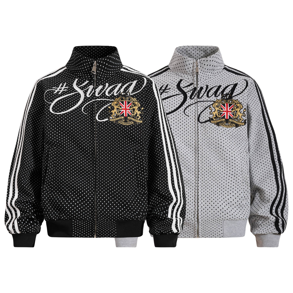 Omirad Polka Dot Crest Zip-Up Track Jacket