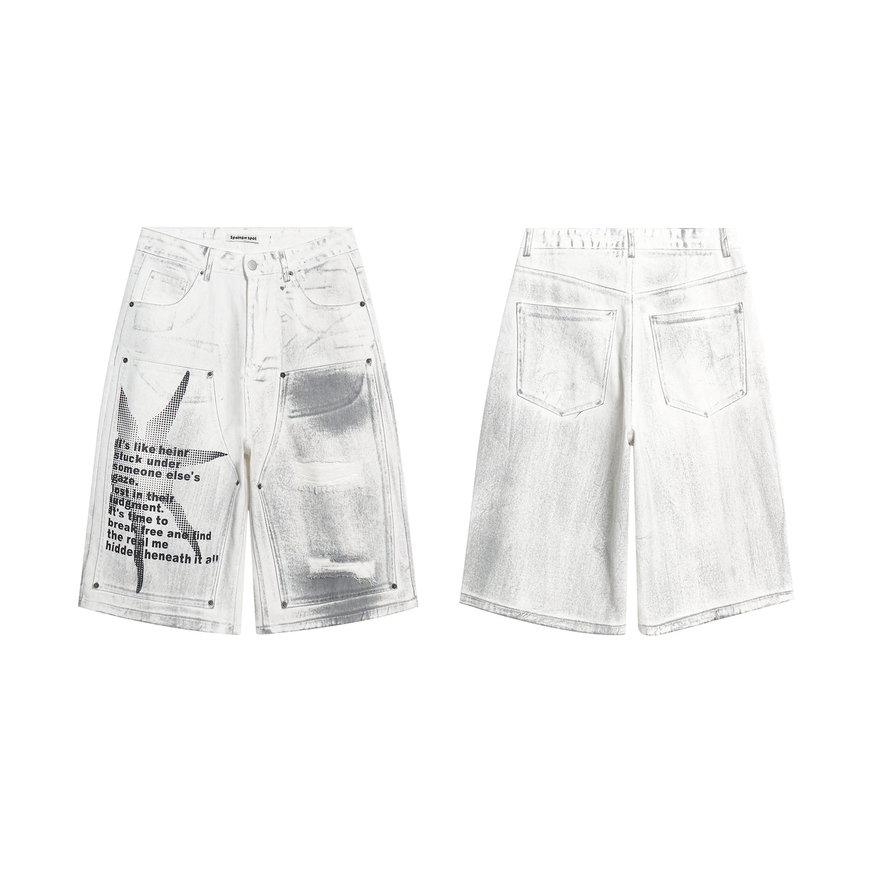 American Vintage Dirty Dyed Distressed Jorts