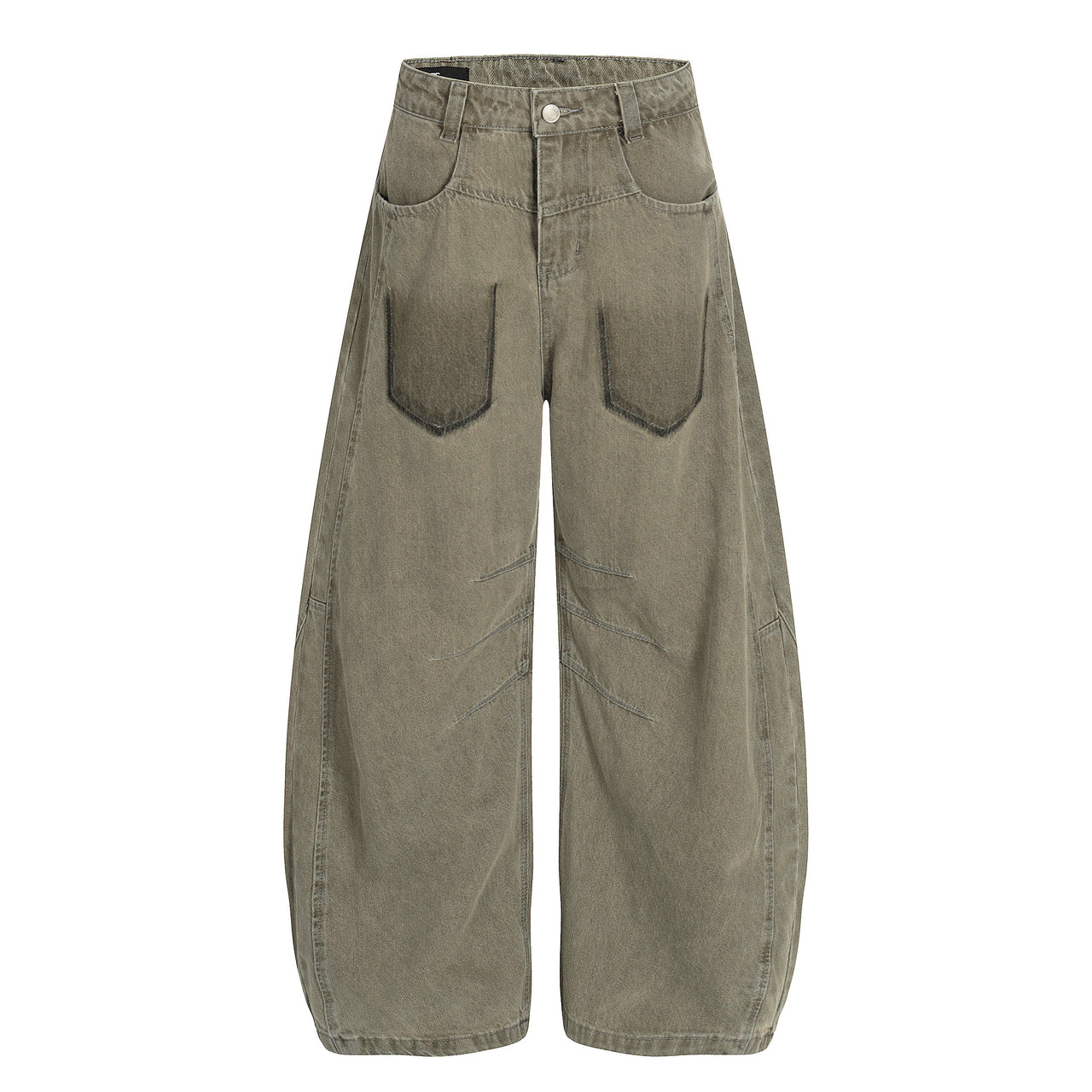 Vintage Deconstructed Patchwork Washed Curved Jeans