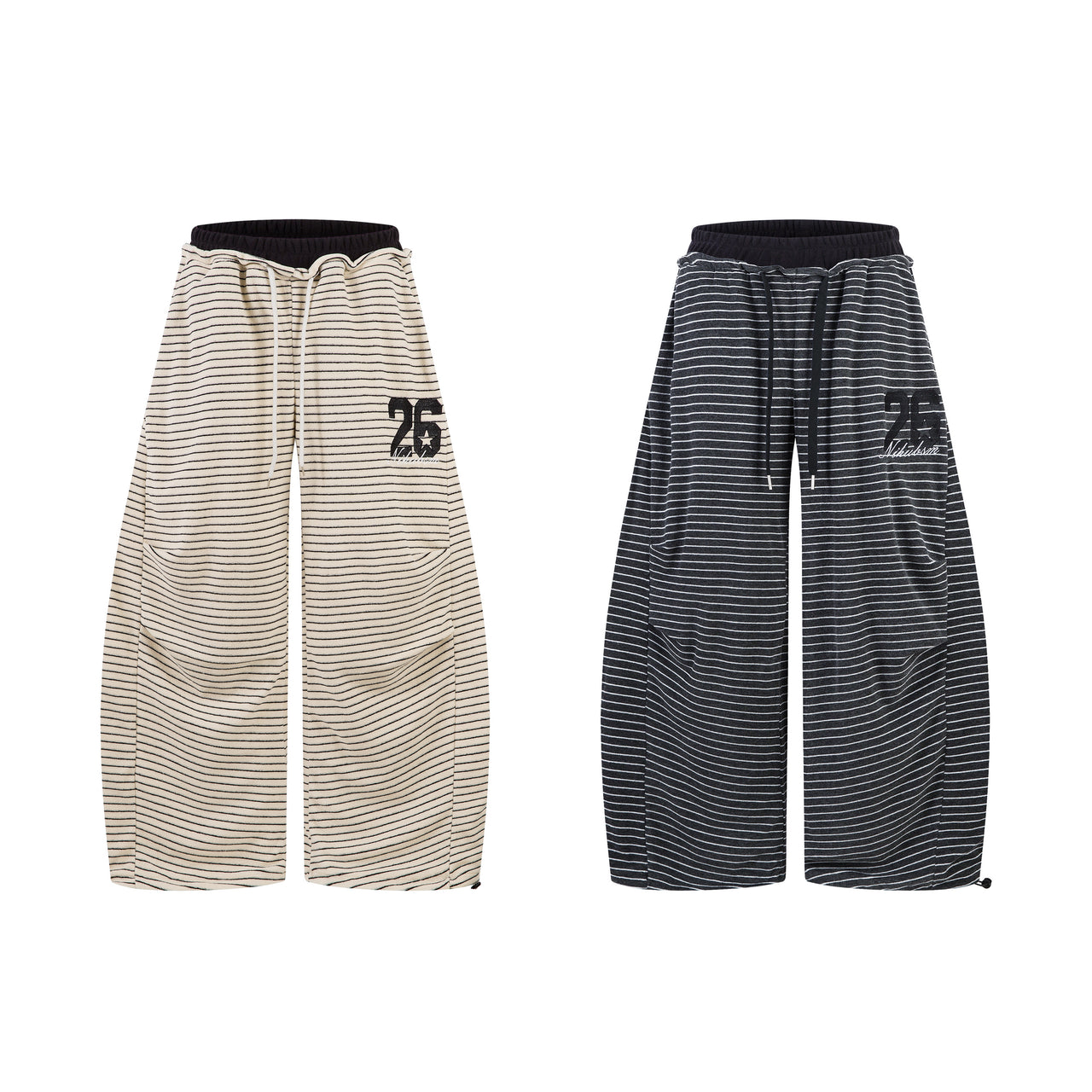 Vintage Striped Patchwork Layered Sweatpants