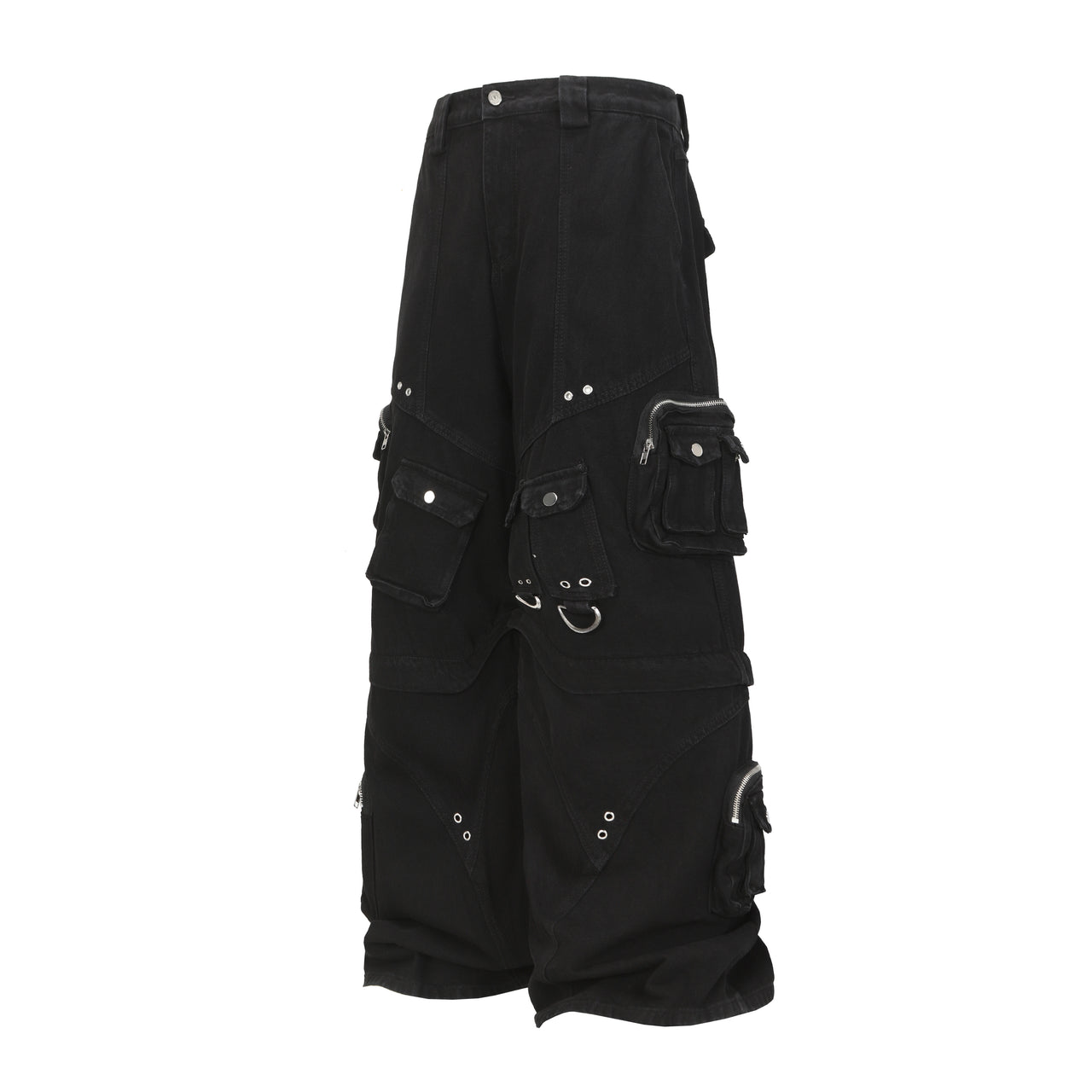American Street Style Detachable Multi-Pocket Jeans