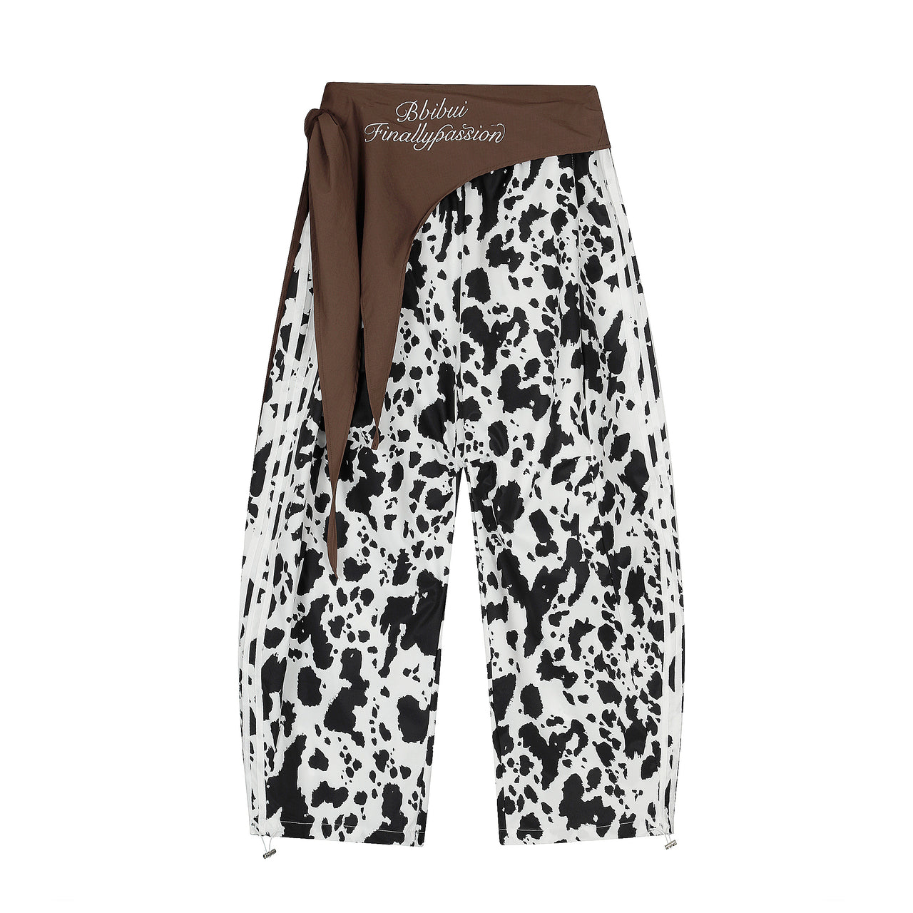 American Vintage Cow Print Wide-Leg Casual Pants