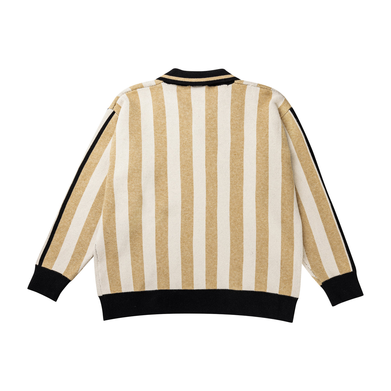 Collared Striped Knit Sweater