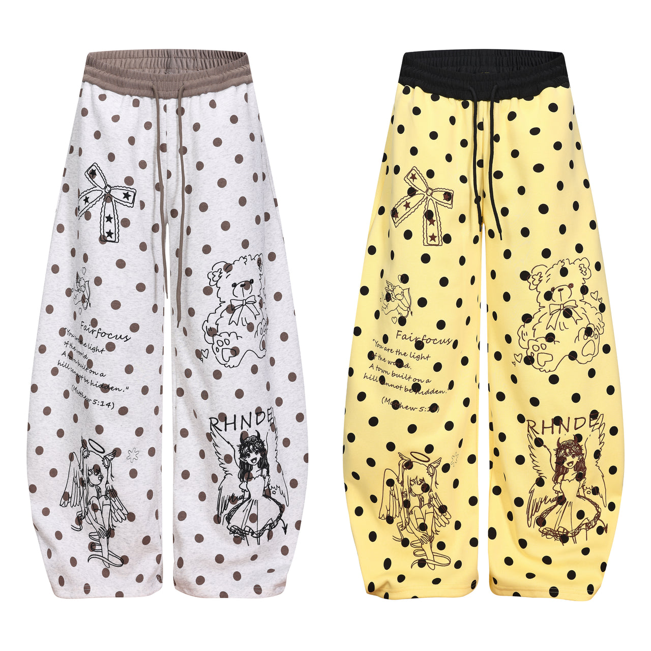 Omirad Graphic Polka Dot Wide-Leg Pants
