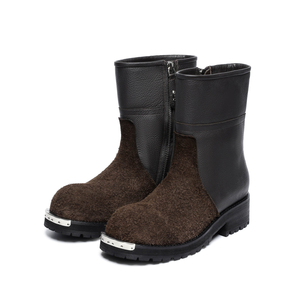 Omirad Leather Panel Zip Boots