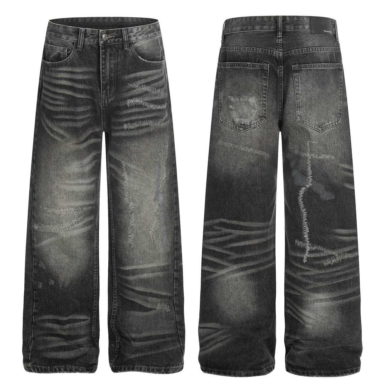 Omirad Washed Distressed Denim Pants