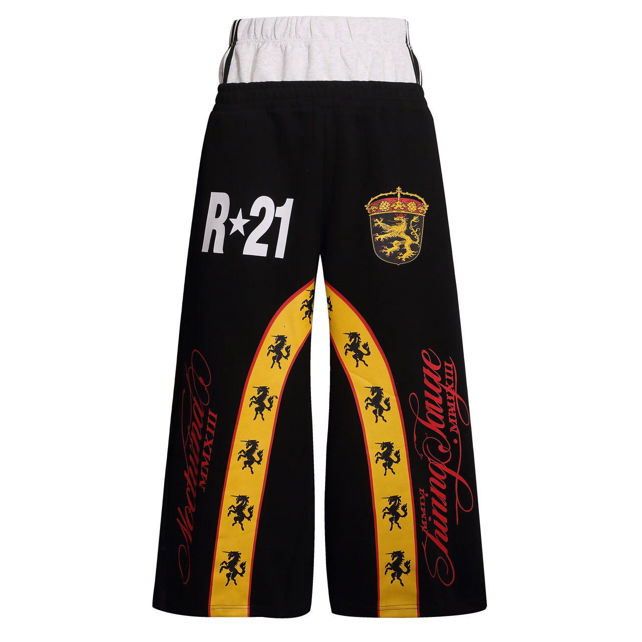 Omirad Crest Racing Stripe Wide-Leg Sweatpants