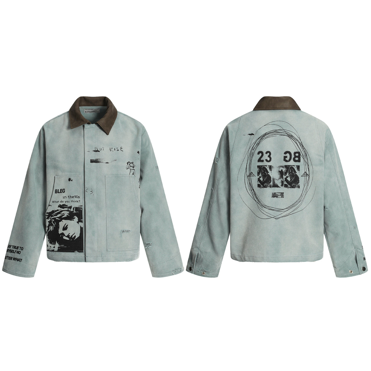 American Streetwear Impression Print Jacket