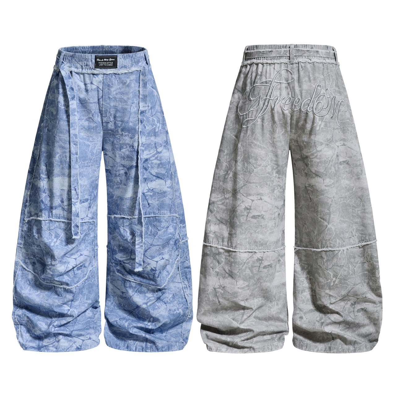 Omirad “Washed Marble Wide-Leg Pants”