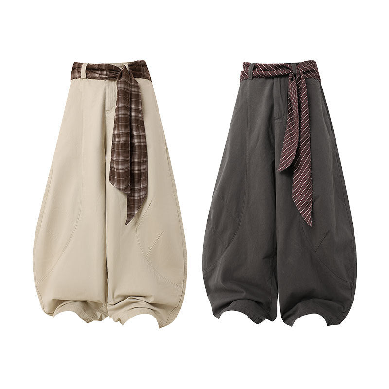 Urban Street Strap Curved-Cut Cargo Pants