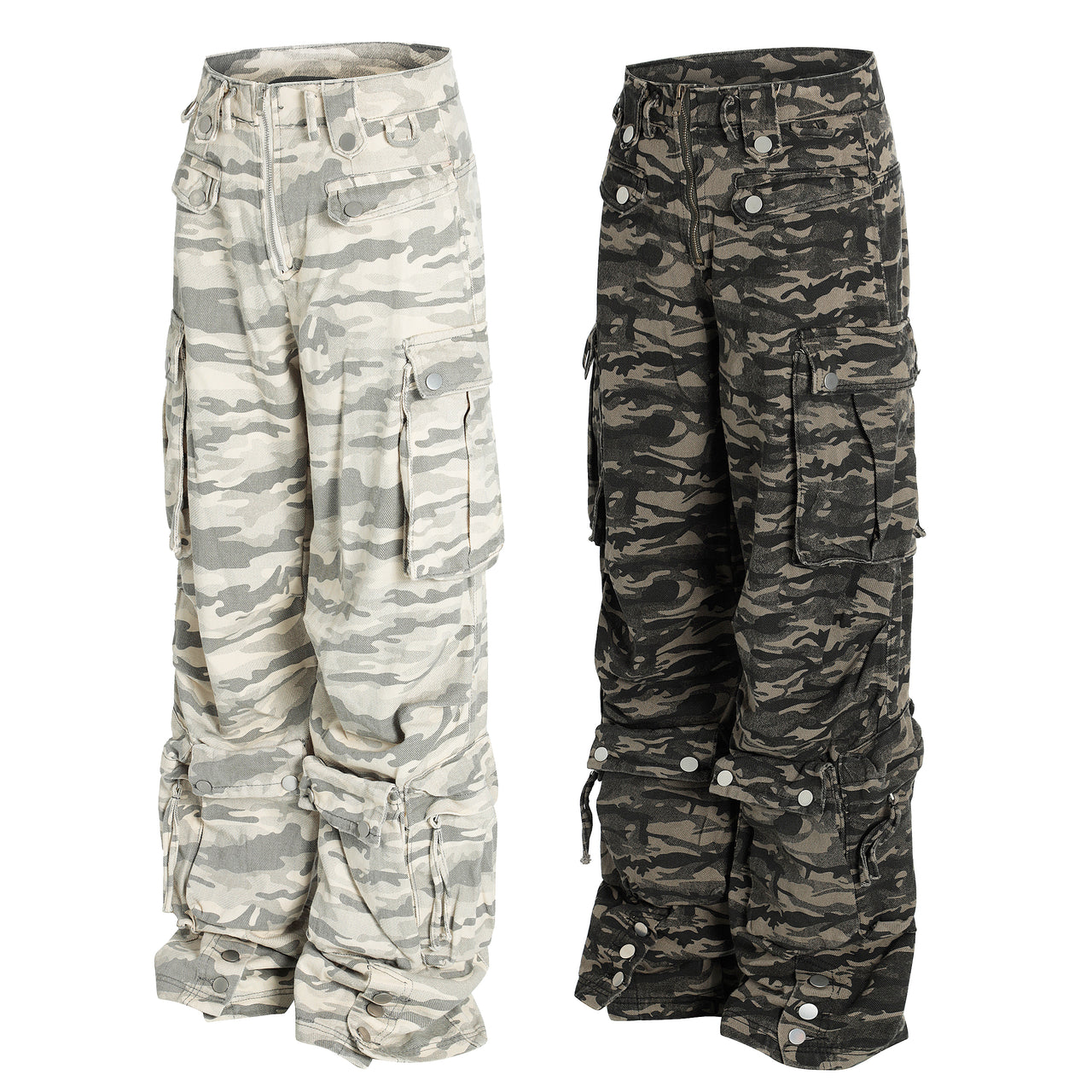 American Vintage Camouflage Multi-Pocket Cargo Jeans