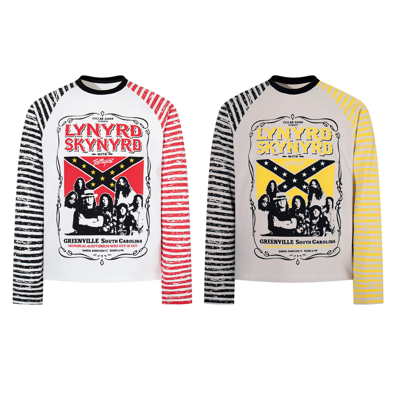 Omirad Vintage Band Striped Raglan Long Sleeve Tee
