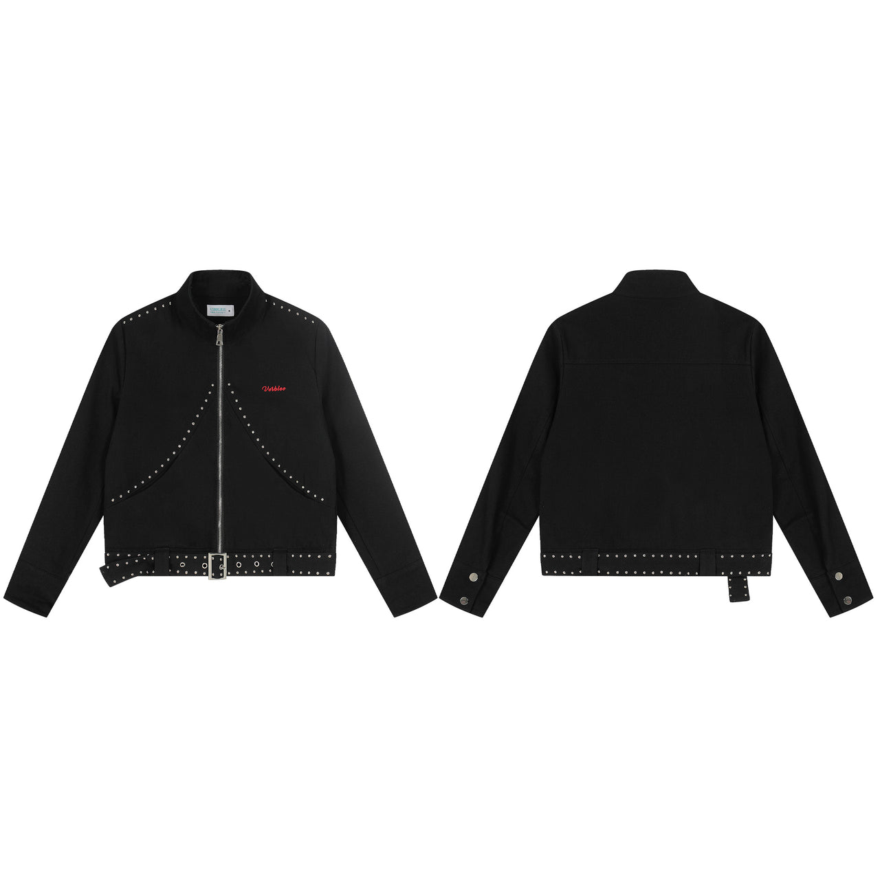 Streetwear Rivet-Embellished Jacket