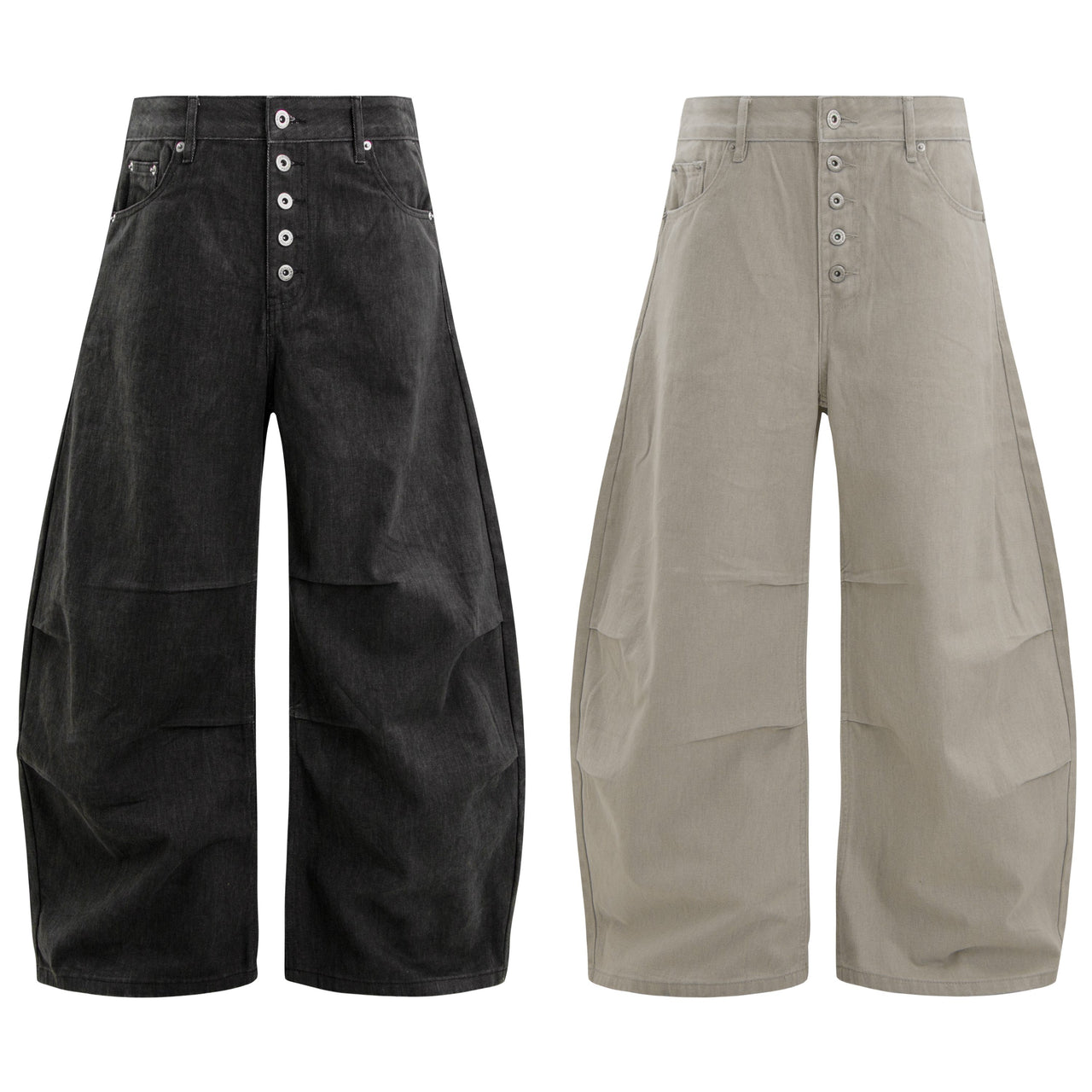 Omirad Multi-Button Panel Wide-Leg Jeans