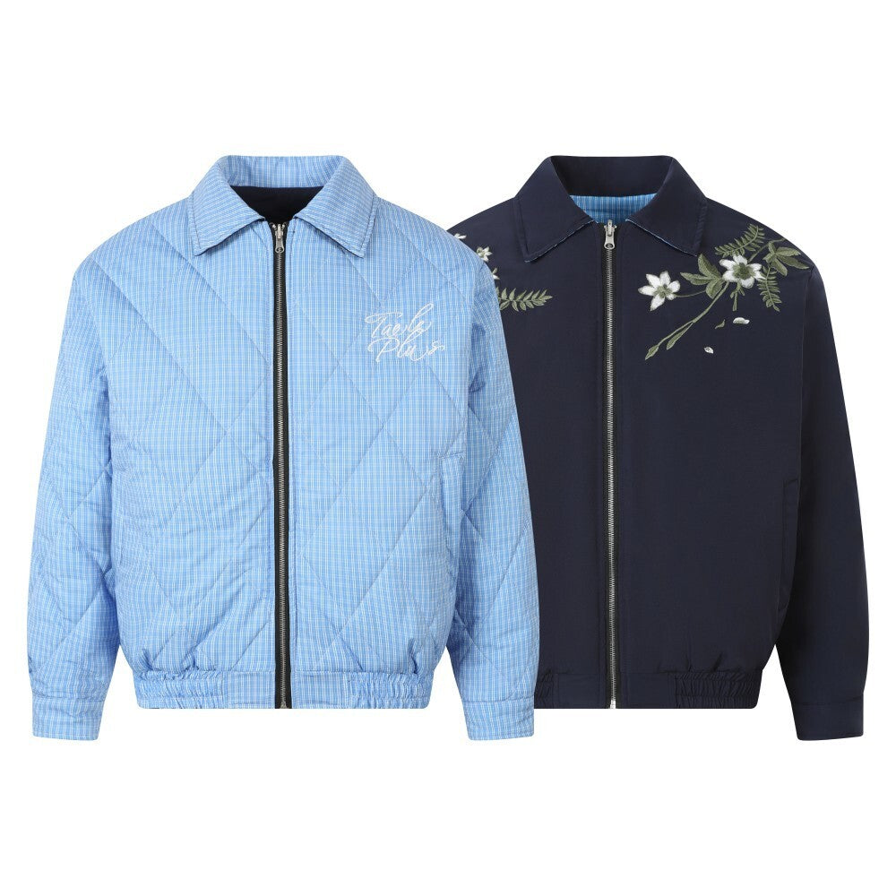 Streetwear Reversible Floral Embroidered Padded Jacket