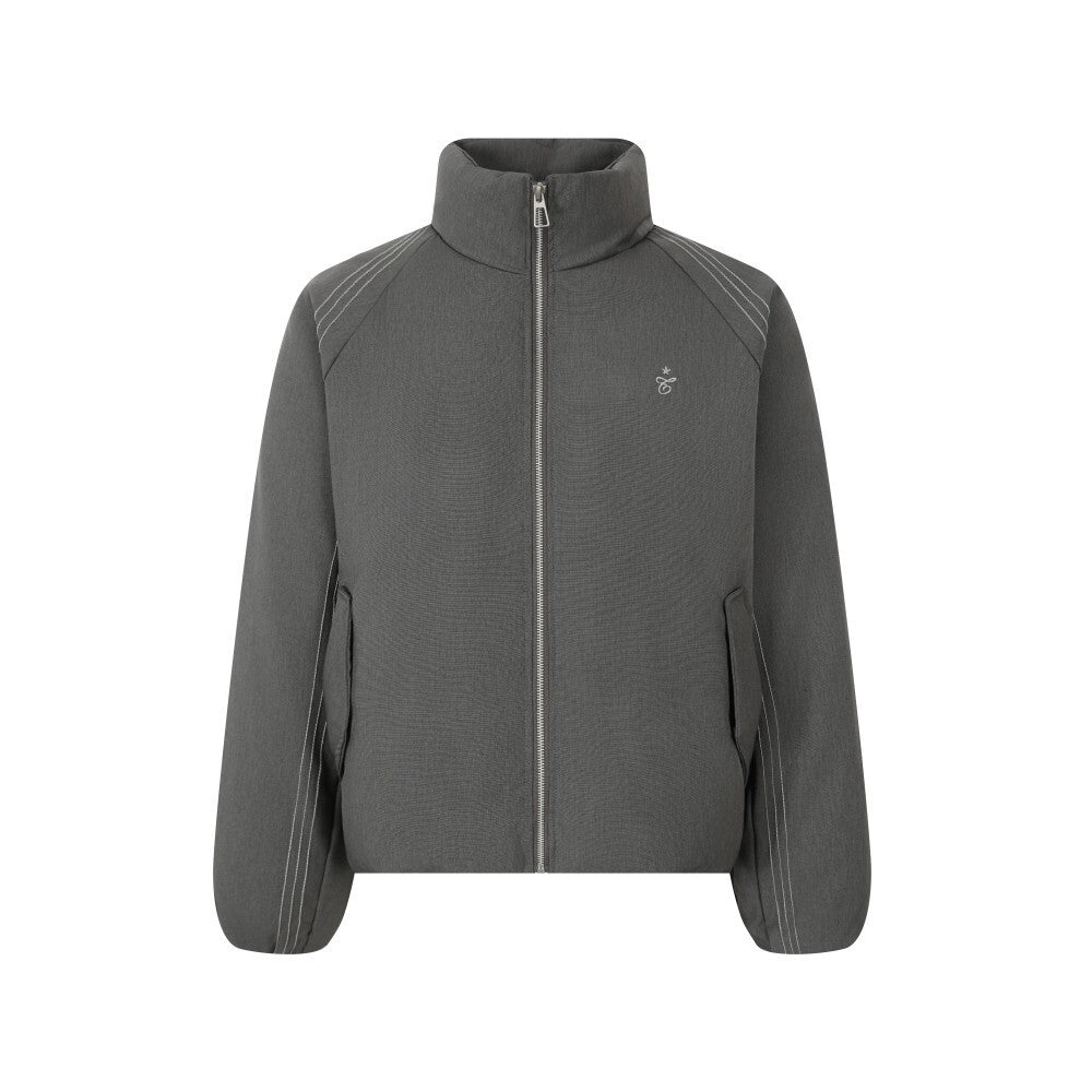 Vintage Stand-Collar Blended Padded Jacket