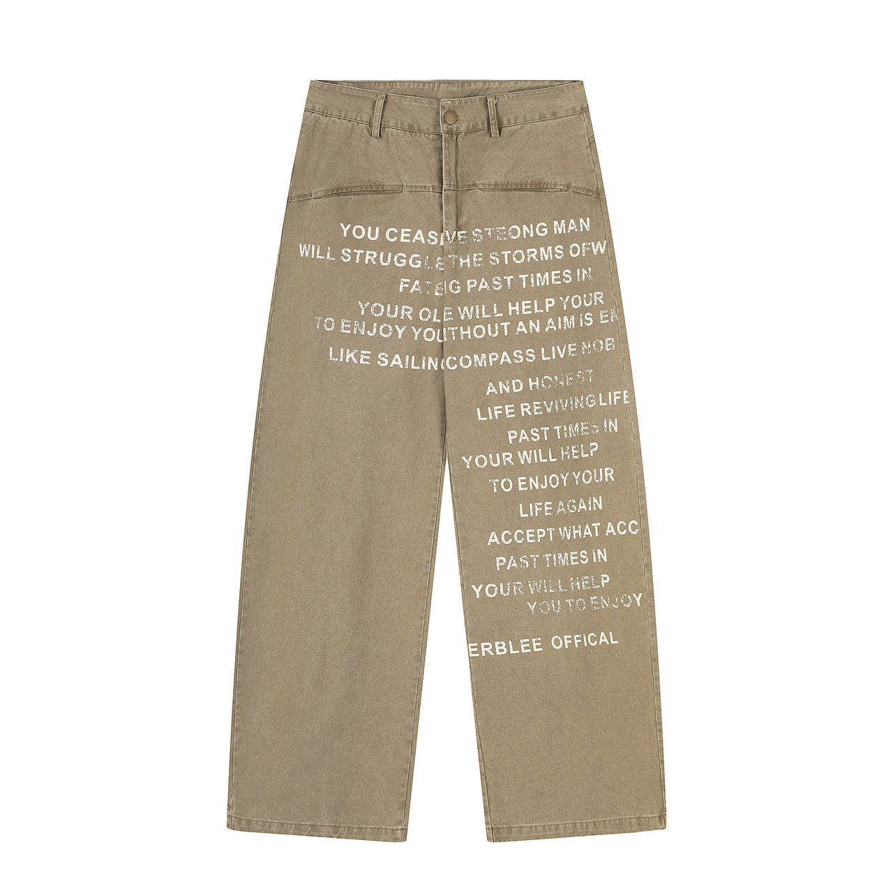 Vintage Distressed Letter Print Jeans
