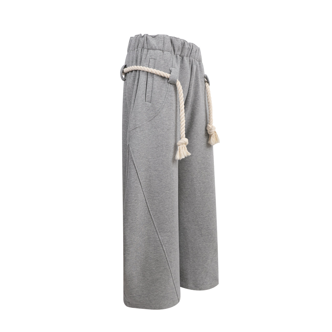 Vintage American Handcrafted Rope-Detail Curved-Cut Pants