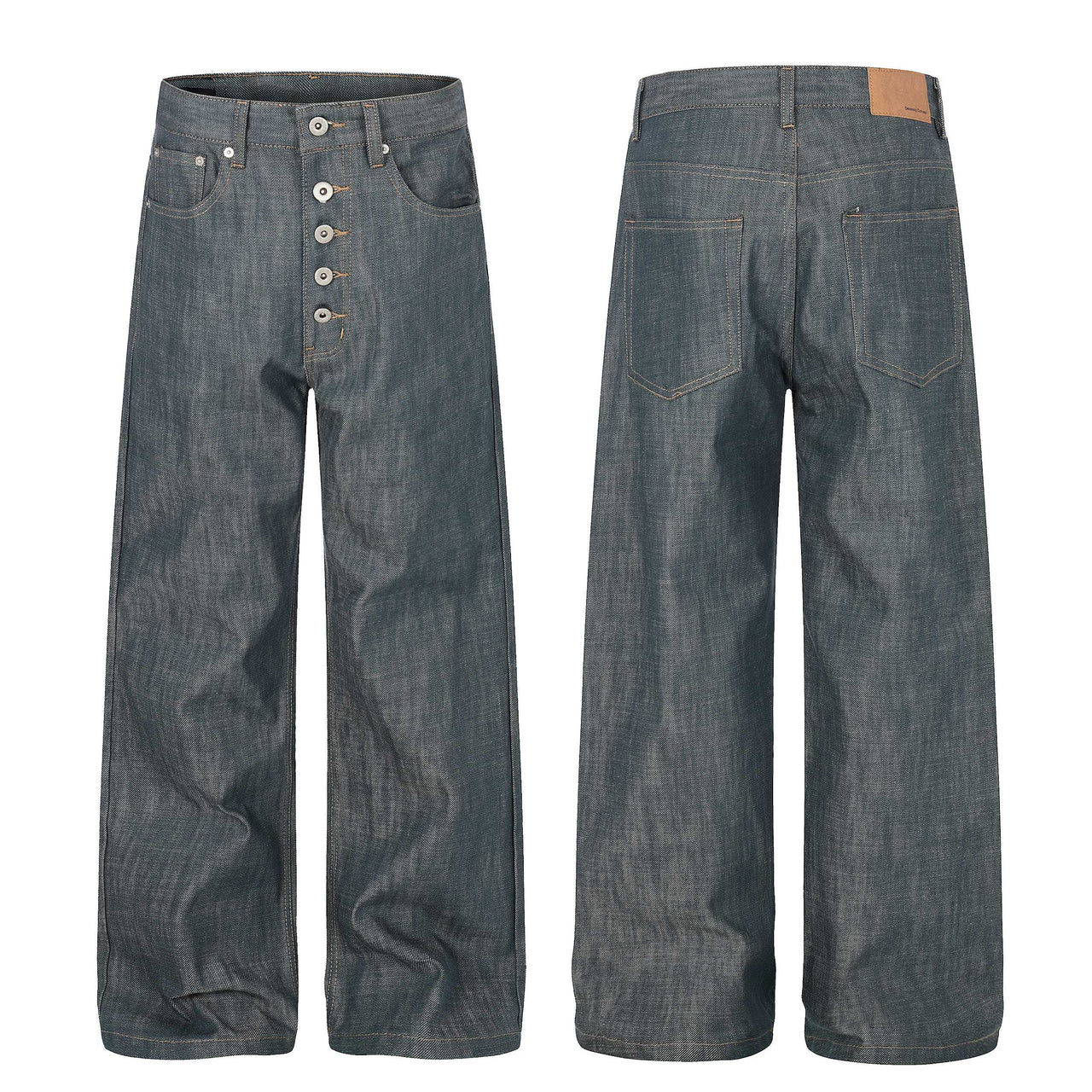 Omirad “Washed Grey Button Denim Jeans”