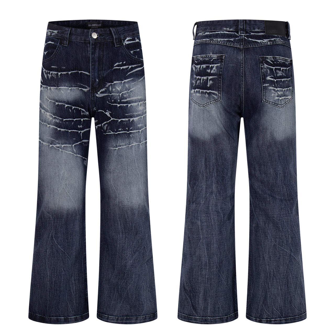 American High Street Pleated Texture Jeans